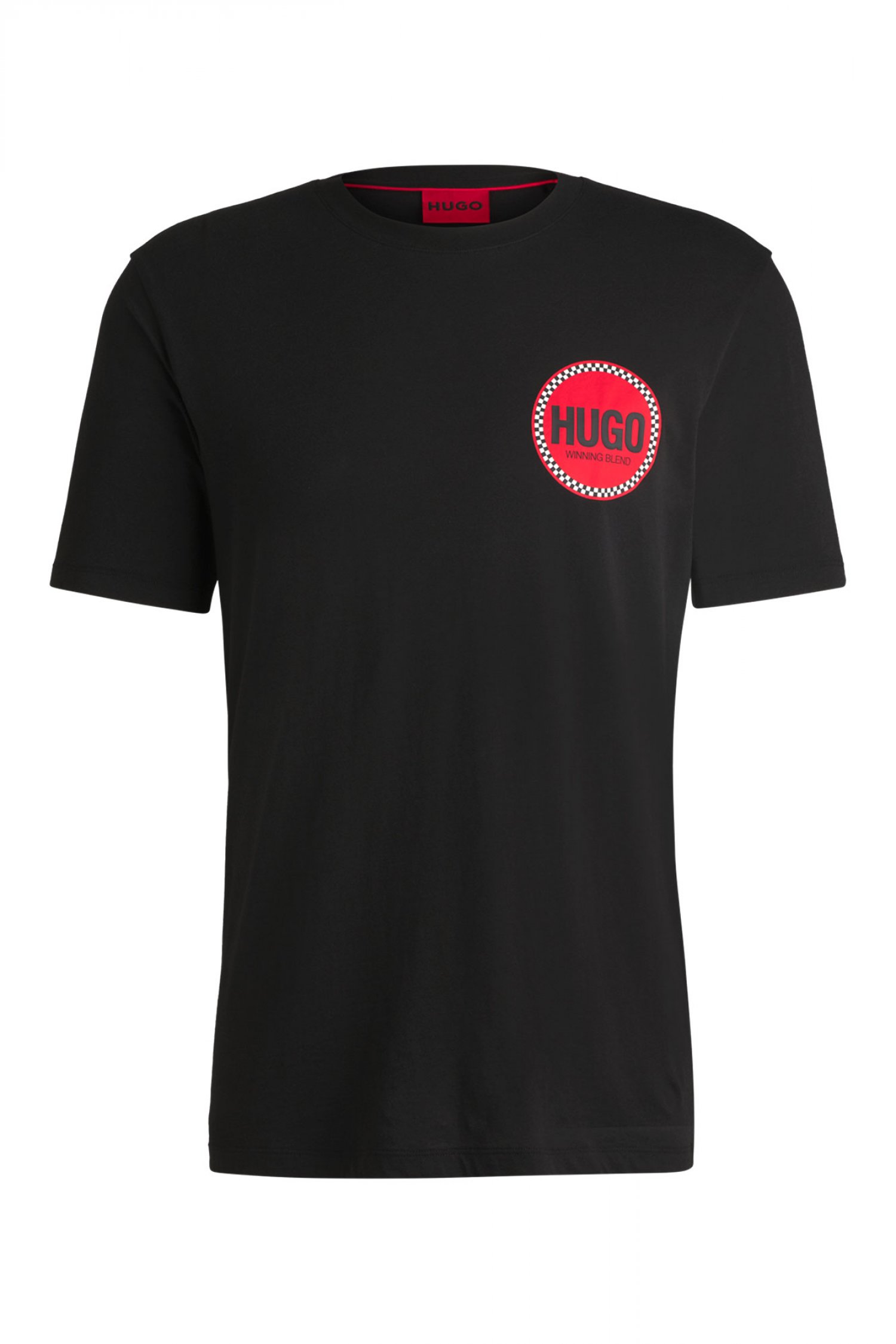 HUGO T-SHIRT DANETCHORB REGULAR FIT LOGO ΜΑΥΡΟ