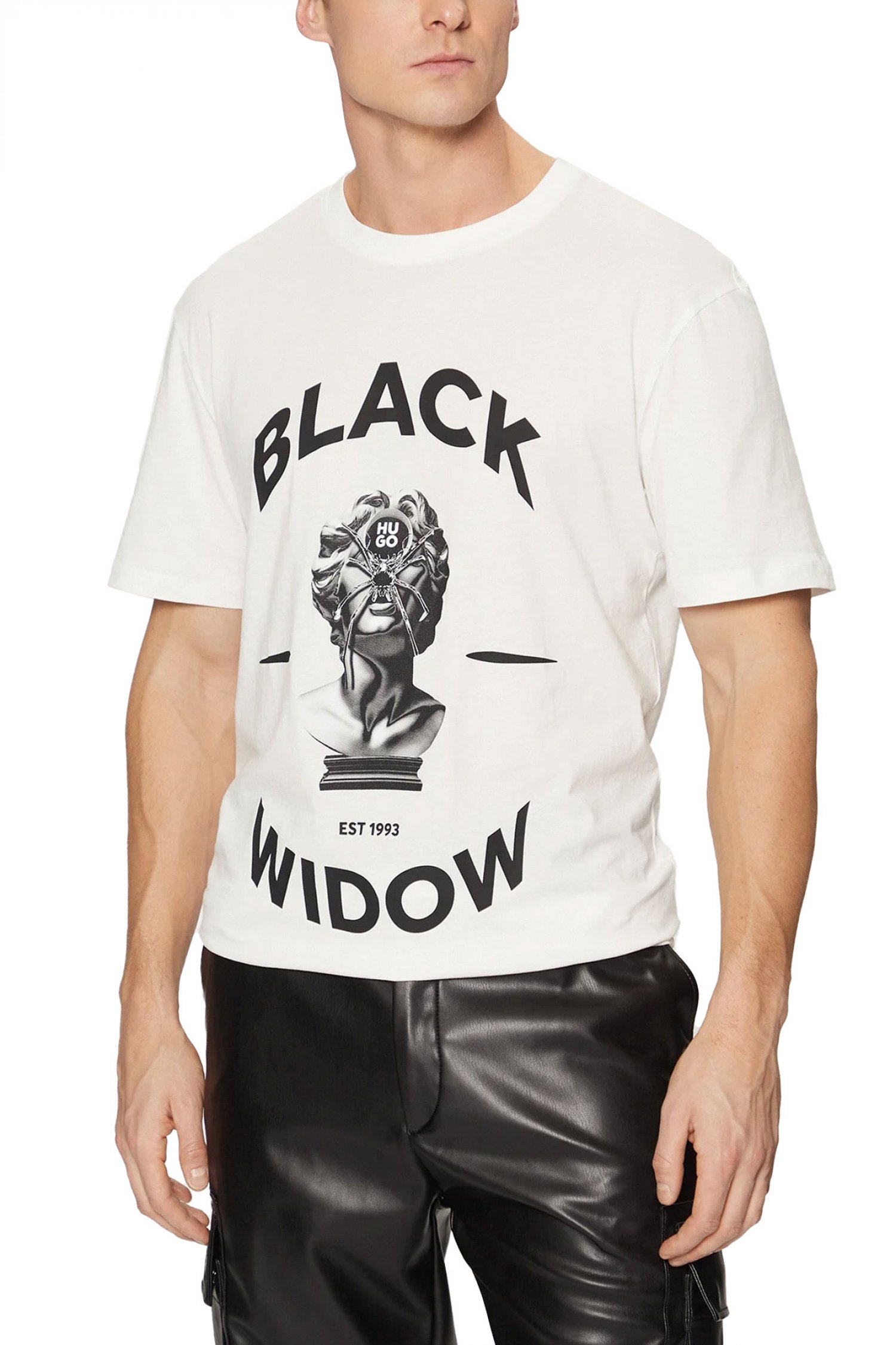 HUGO T-SHIRT DOSTALGI LOGO ΛΕΥΚΟ