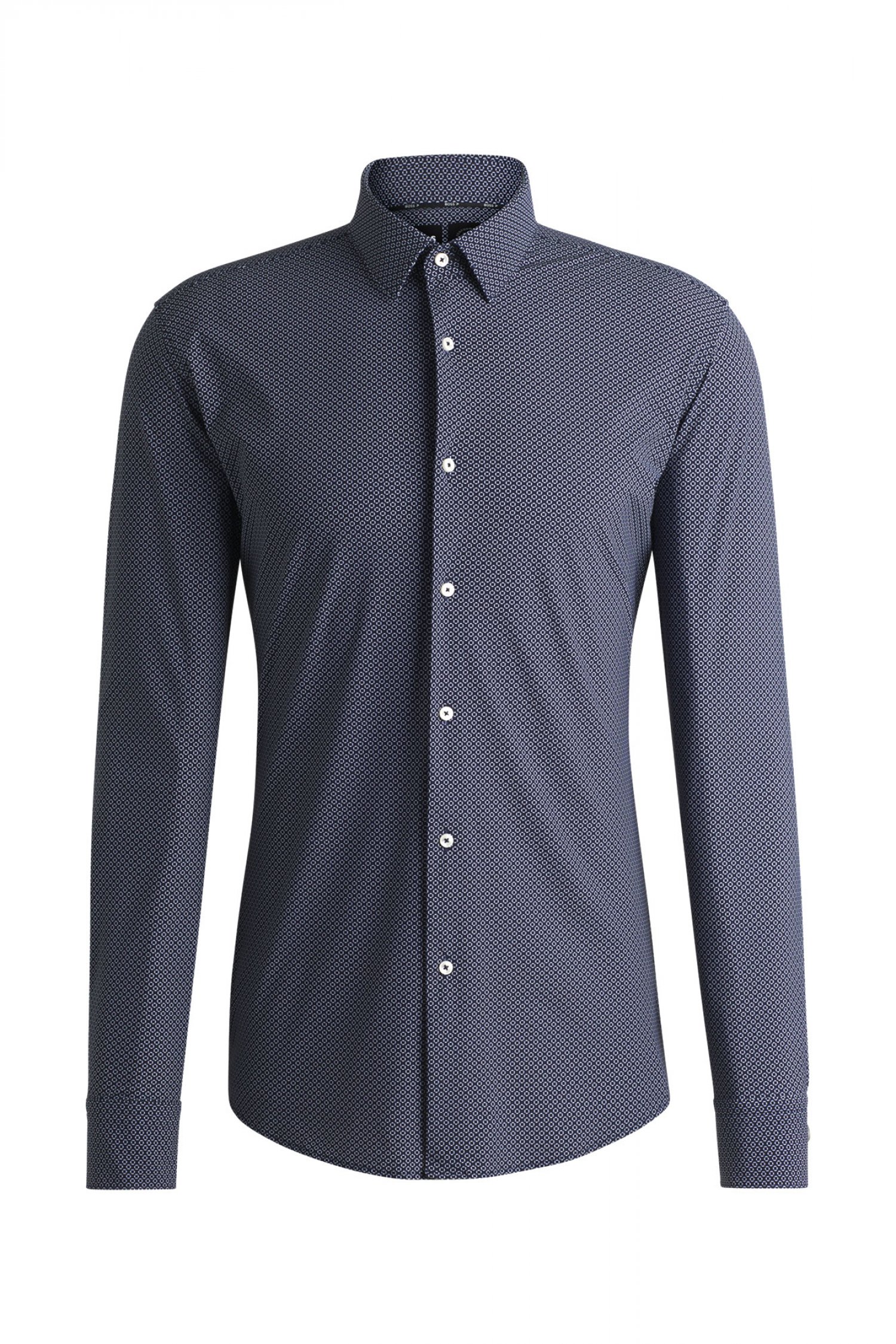 BOSS PERFORMANCE ΠΟΥΚΑΜΙΣΟ SLIM FIT P-HANK-S-KENT-C1-222 ΣΚΟΥΡΟ ΜΠΛΕ