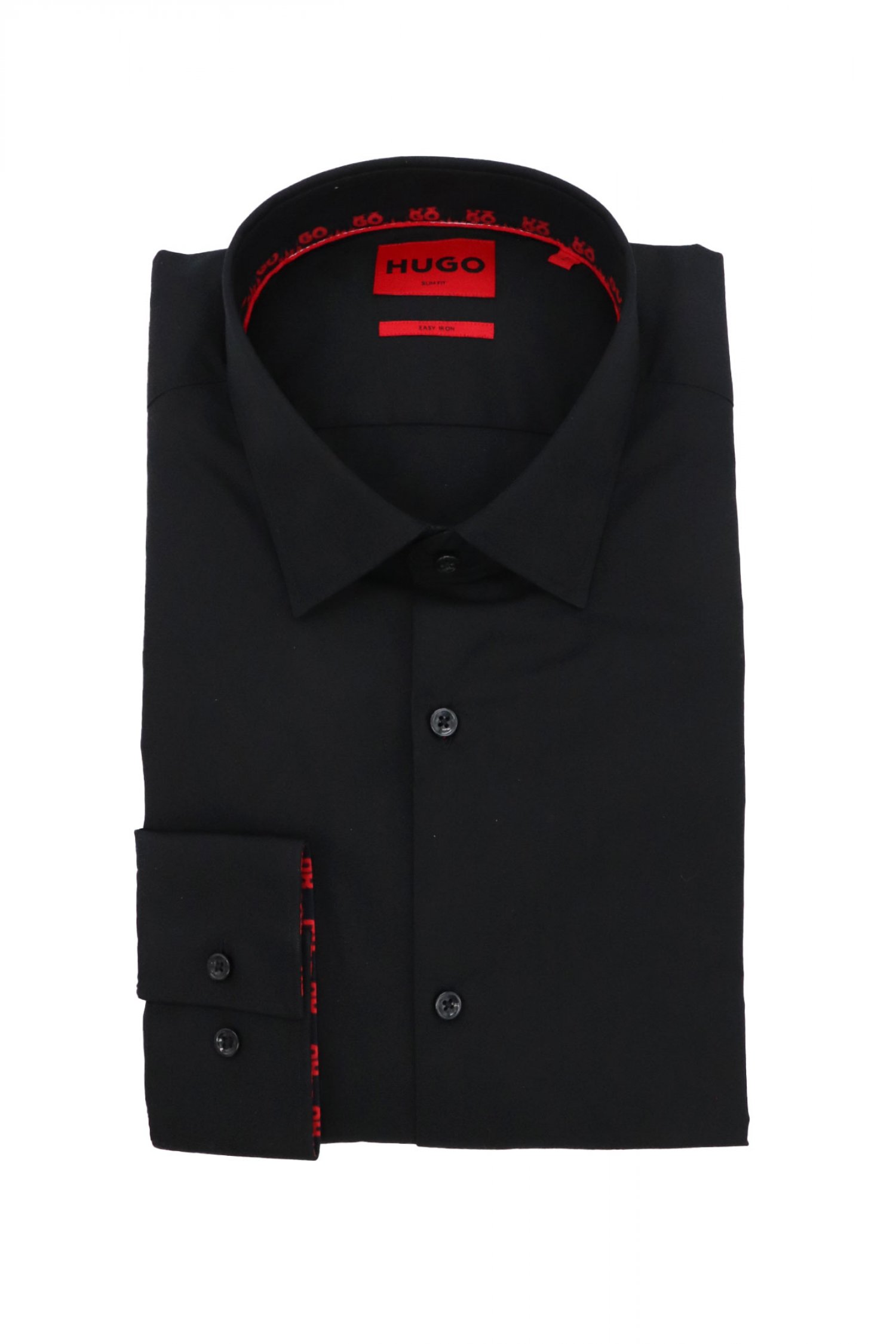 HUGO ΠΟΥΚΑΜΙΣΟ SLIM FIT EASY IRON KOEY ΜΑΥΡΟ