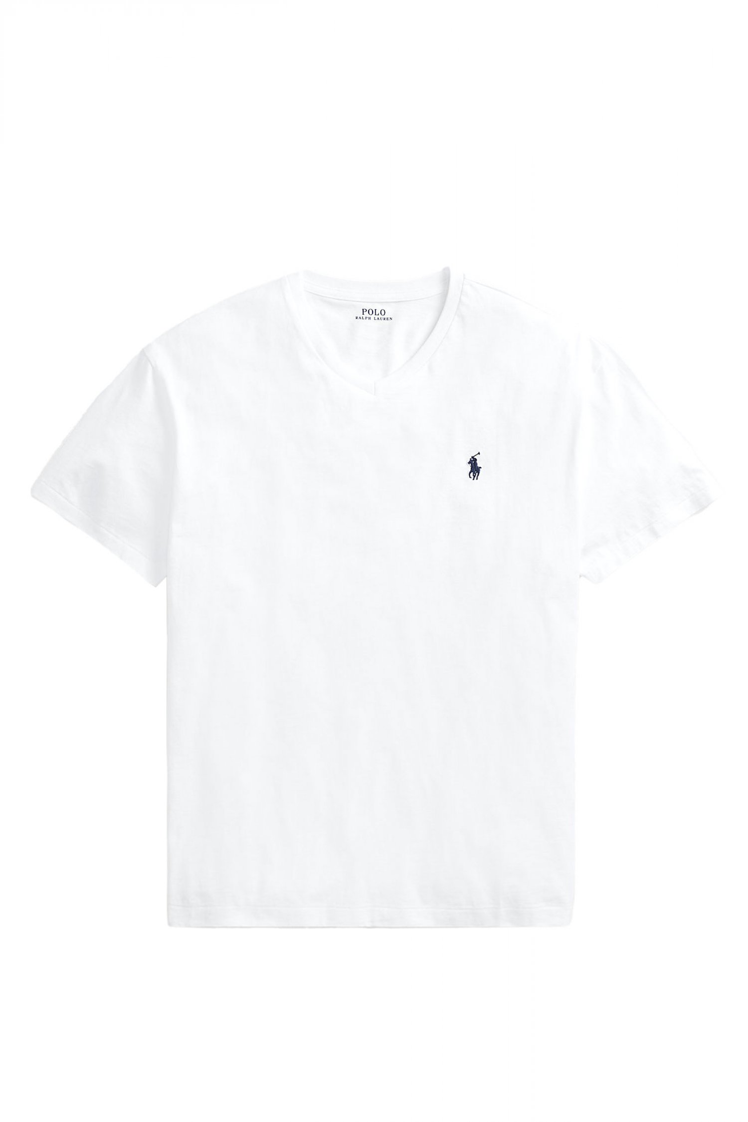 RALPH LAUREN T-SHIRT V NECK CLASSIC FIT LOGO ΛΕΥΚΟ