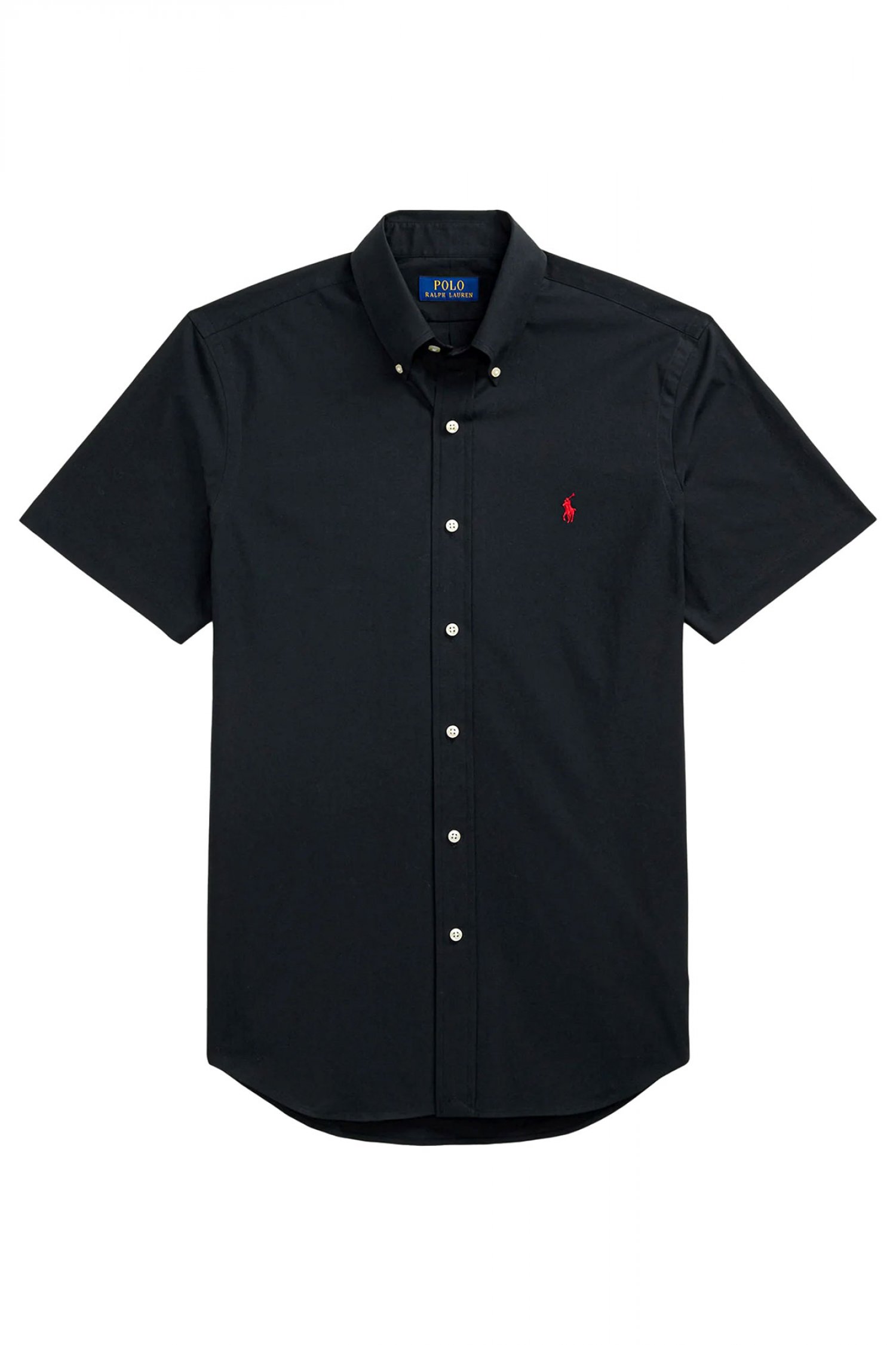 RALPH LAUREN ΠΟΥΚΑΜΙΣΟ BUTTON DOWN CUSTOM FIT SS ΜΑΥΡΟ