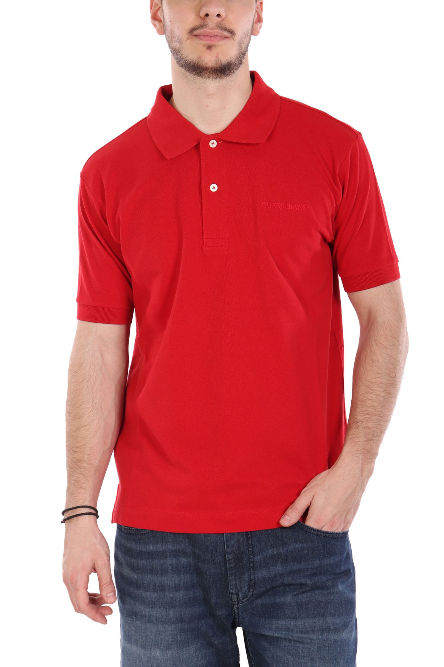 GUESS JEANS POLO LOGO ΚΟΚΚΙΝΟ