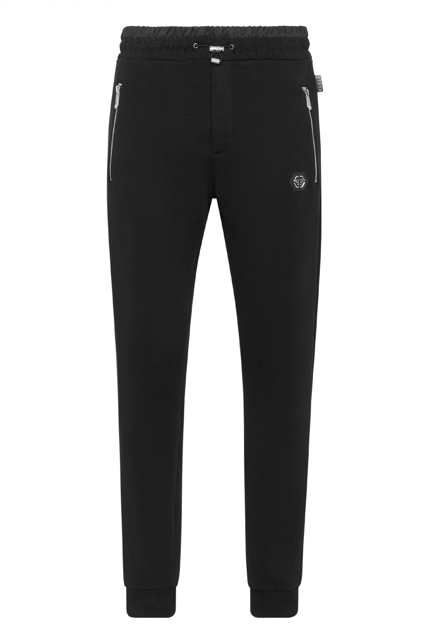 PHILIPP PLEIN ΠΑΝΤΕΛΟΝΙ ΦΟΡΜΑ ΤΣΕΠΕΣ LOGO ΜΕΤΑΛΛΙΚΟ ΜΑΥΡΟ