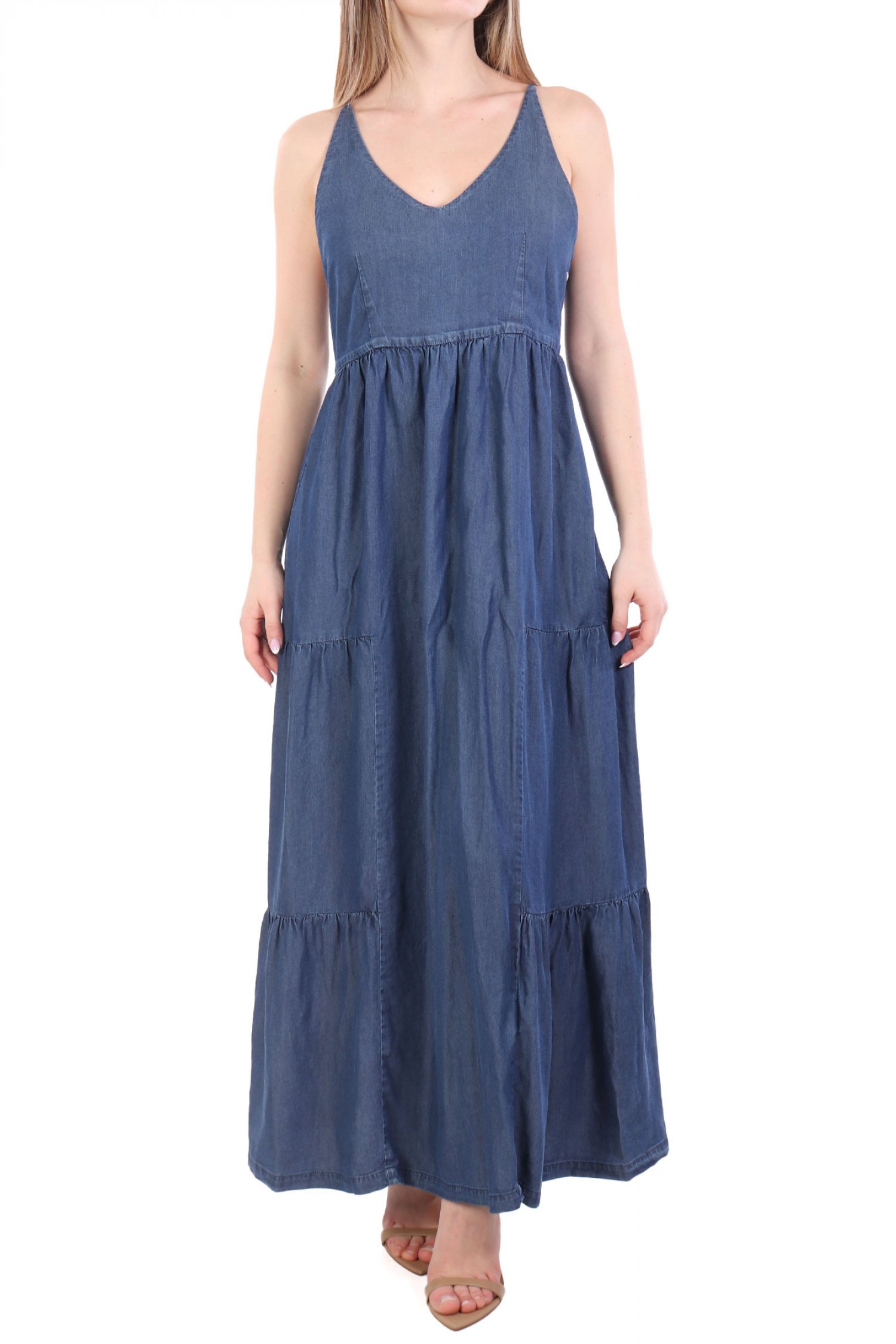 MARELLA EMME ΦΟΡΕΜΑ SANCTUS MAXI ΒΟΛΑΝ ΤΙΡΑΝΤΑ DENIM ΜΠΛΕ