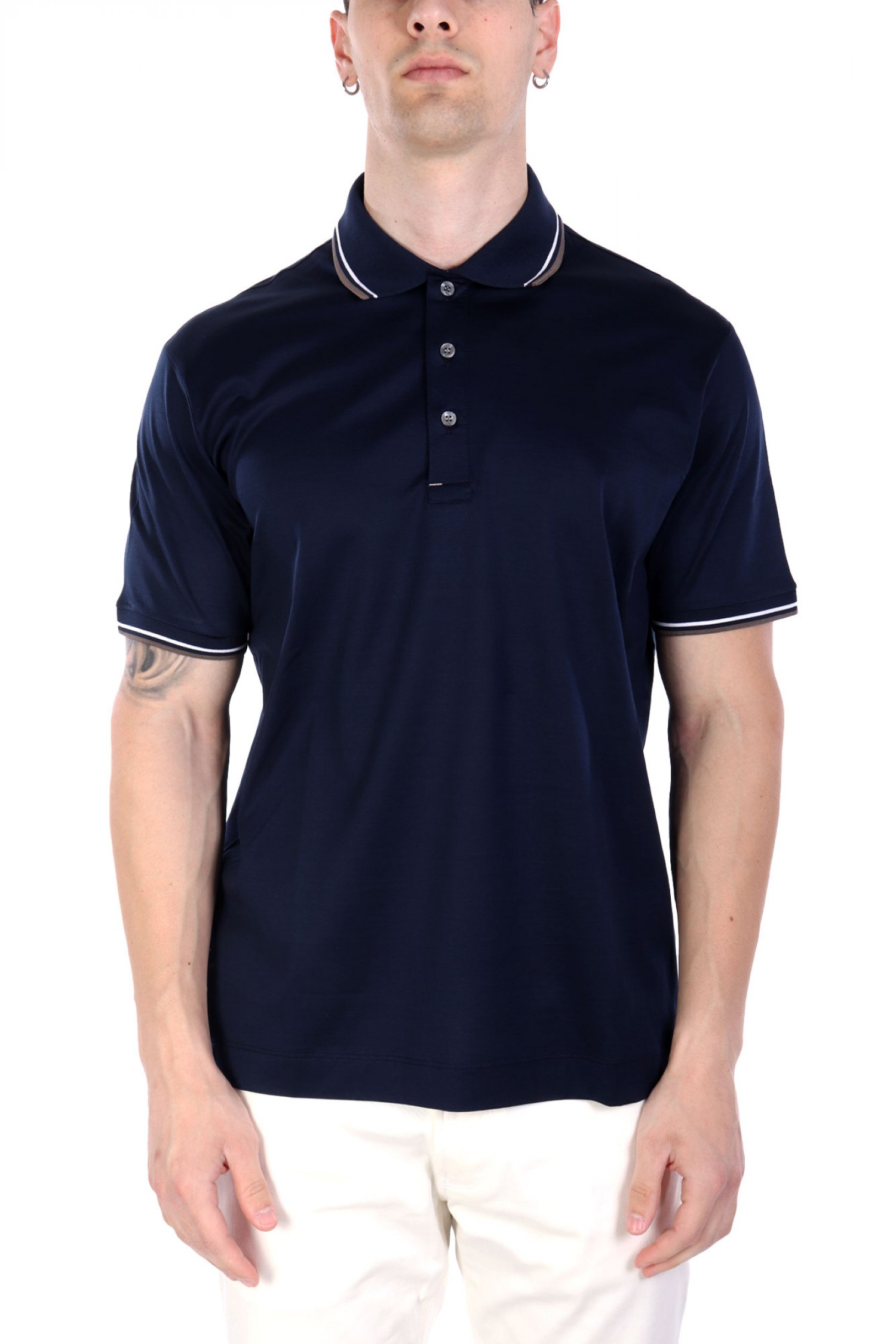 PAUL&SHARK POLO LOGO ΡΙΓΑ ΓΙΑΚΑ ΜΠΛΕ
