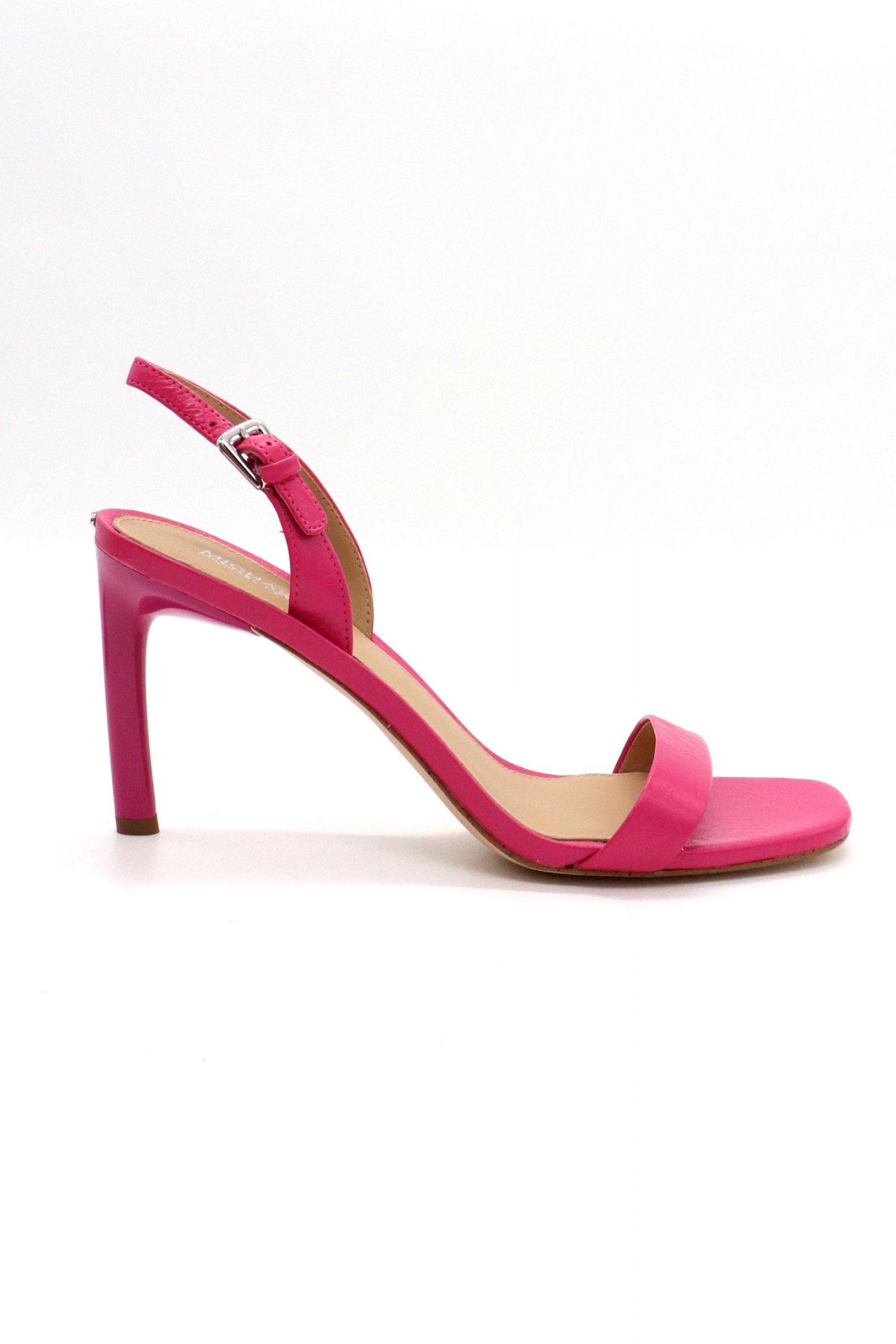 MICHAEL KORS ΠΑΠΟΥΤΣΙΑ ΠΕΔΙΛΑ KASIA HEELED SANDAL ΜΕΤΑΛΛΙΚΟ LOGO ΦΟΥΞΙΑ