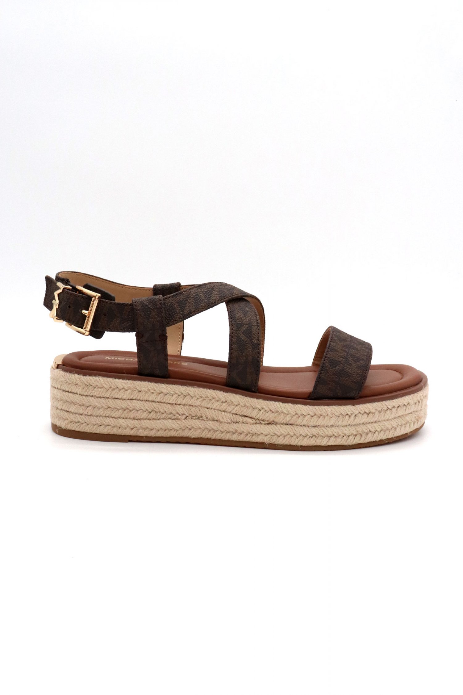 MICHAEL KORS ΠΑΠΟΥΤΣΙΑ ΠΕΔΙΛΑ LYNN ESPADRILLE SANDAL ALL OVER LOGO KAΦΕ/ΤΑΜΠΑ