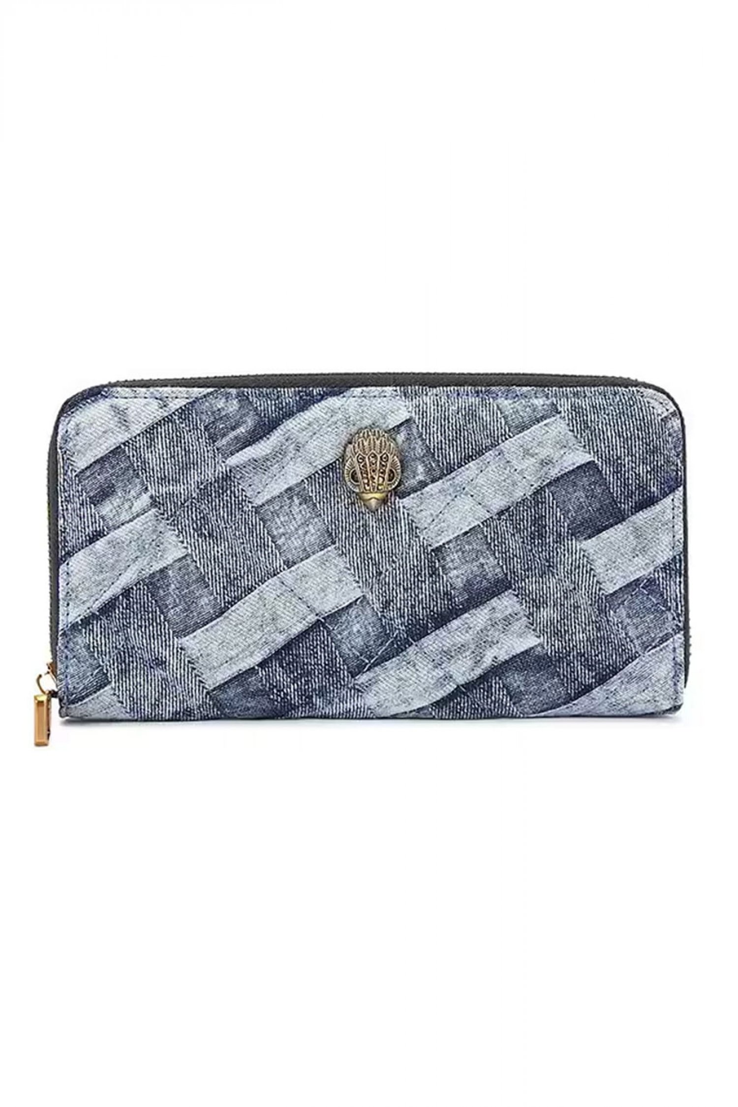 KURT GEIGER KURT GEIGER ΠΟΡΤΟΦΟΛΙ KENSINGTON ZIP AROUND TZIN LOGO DENIM