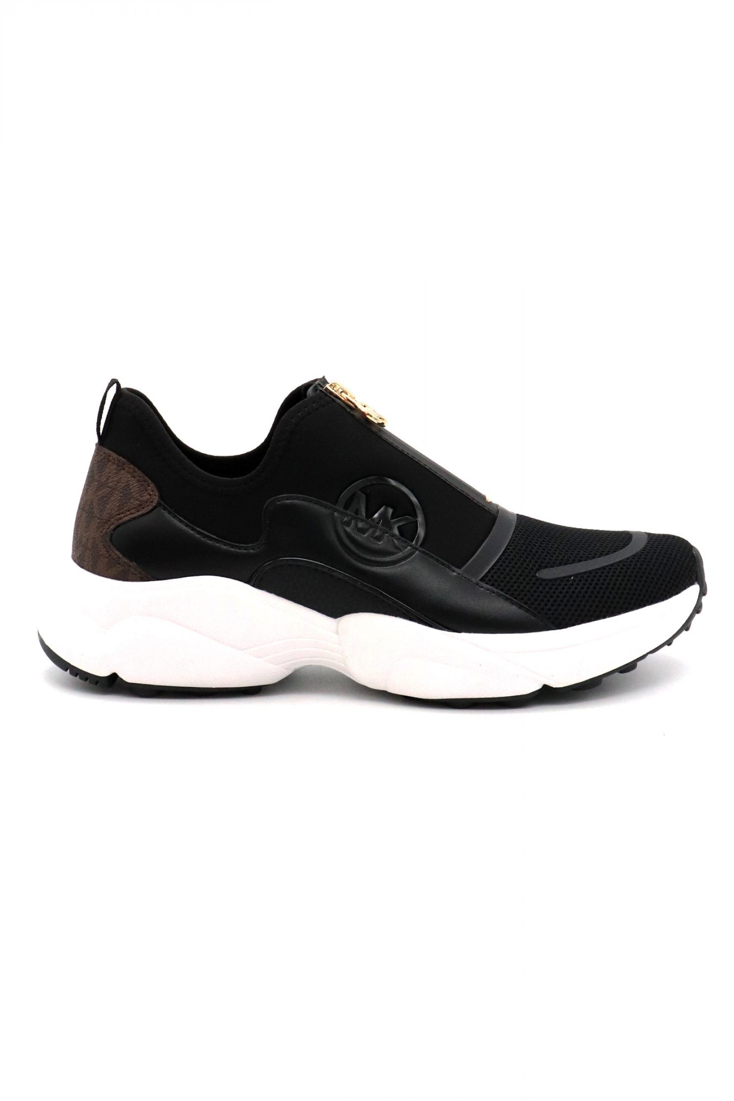 MICHAEL KORS ΠΑΠΟΥΤΣΙΑ SNEAKERS SAMI ZIP TRAINER ΦΕΡΜΟΥΑΡ LOGO MAYΡΟ