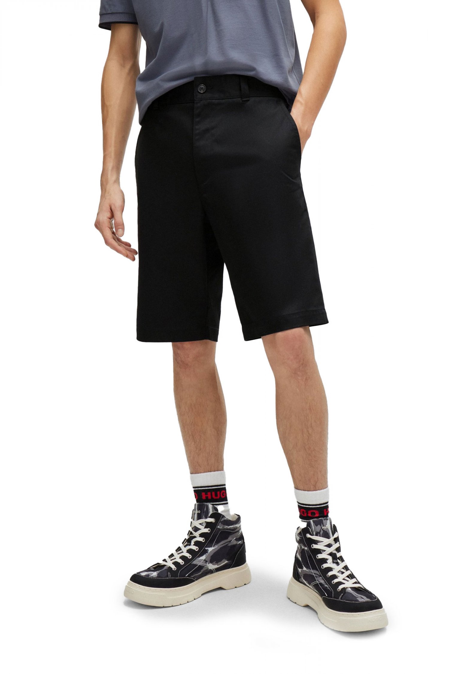 HUGO ΒΕΡΜΟΥΔΑ CHINO DARIK241 ΜΑΥΡΟ