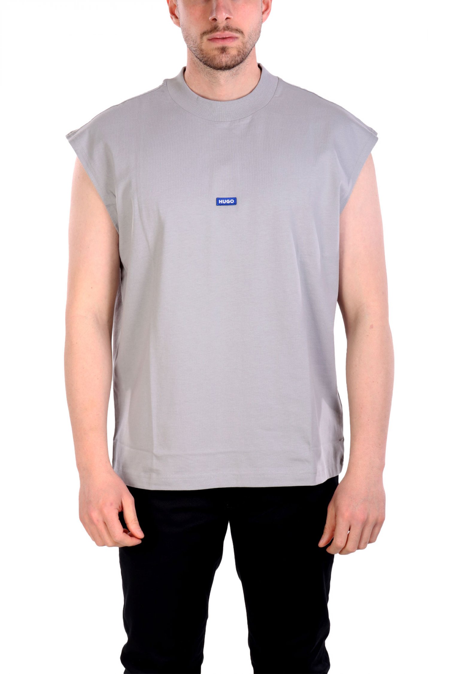 HUGO BLUE T-SHIRT NAVERTZ ΓΚΡΙ