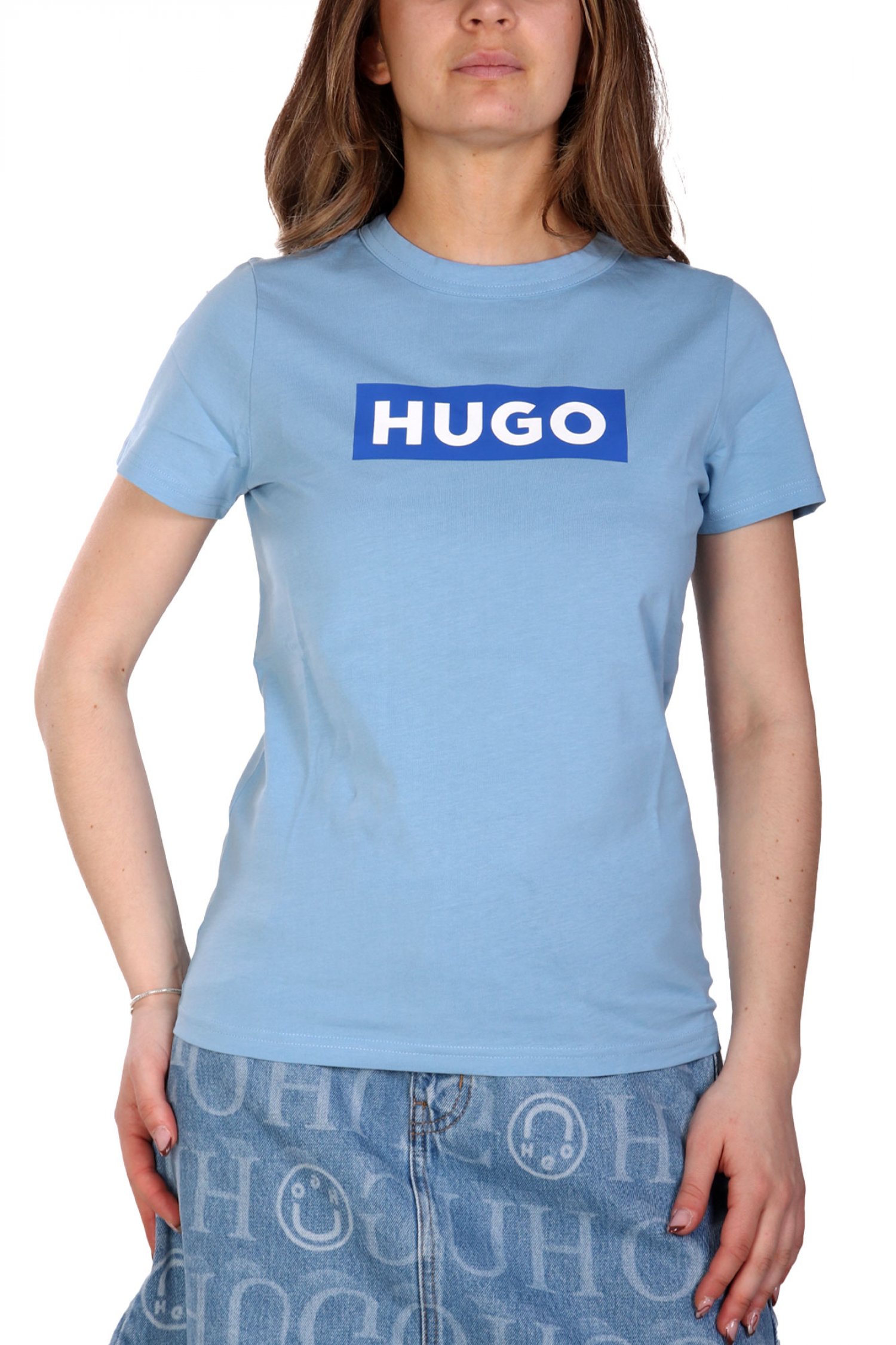 HUGO BLUE T-SHIRT CLASSIC TEE_B LOGO ΑΝΟΙΧΤΟ ΜΠΛΕ
