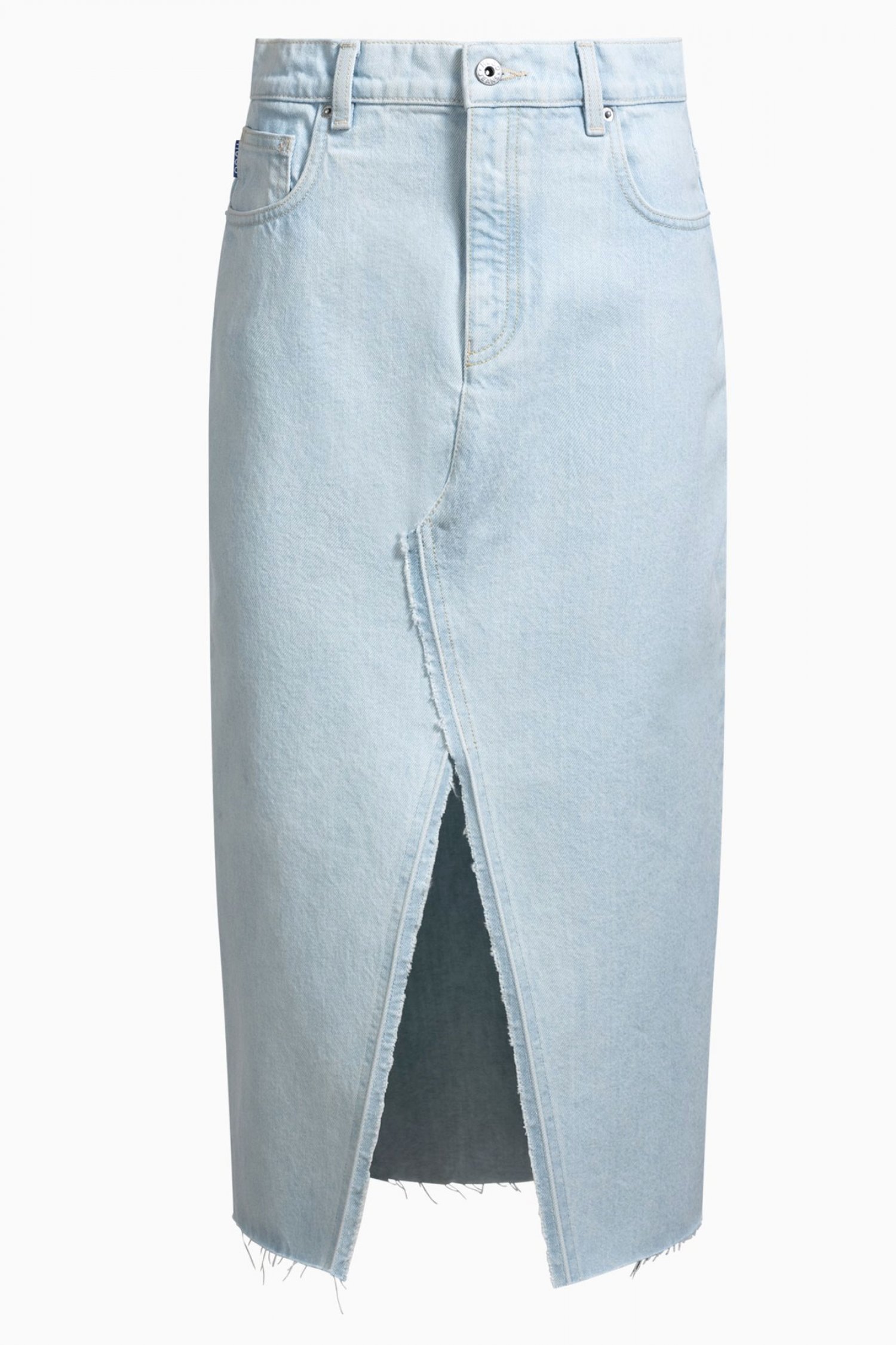 HUGO BLUE ΦΟΥΣΤΑ GALITA_1_B JEANS MIDI ΑΝΟΙΓΜΑ ΜΠΡΟΣΤΑ ΓΑΛΑΖΙΟ