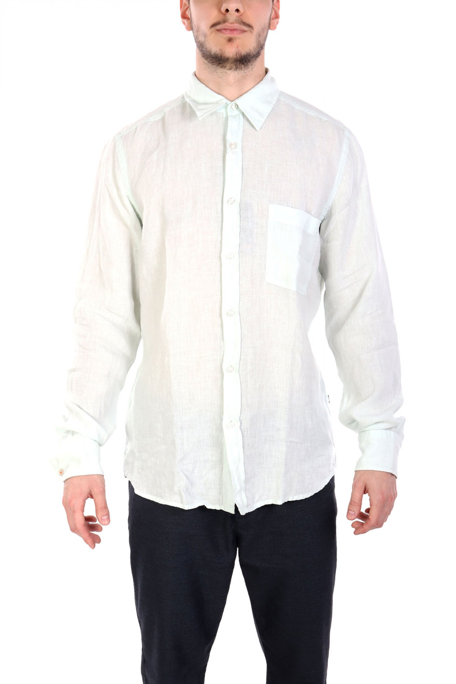 BOSS CASUAL ΠΟΥΚΑΜΙΣΟ ΛΙΝΟ REGULAR FIT RELEGANT 6 M ΜΕΝΤΑ