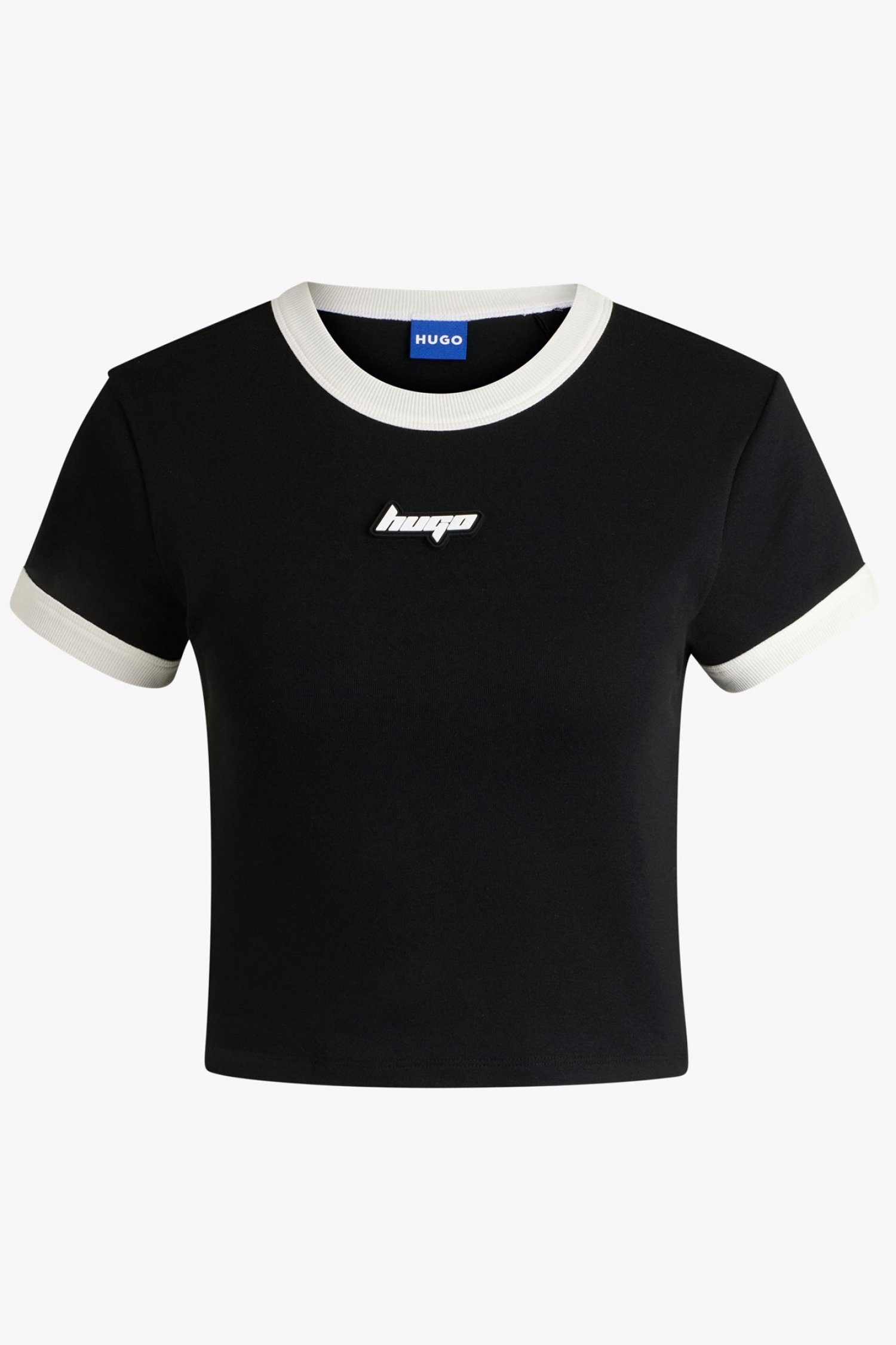 HUGO BLUE T-SHIRT DALIA_B_1 LOGO ΛΕΥΚΟ-ΜΑΥΡΟ