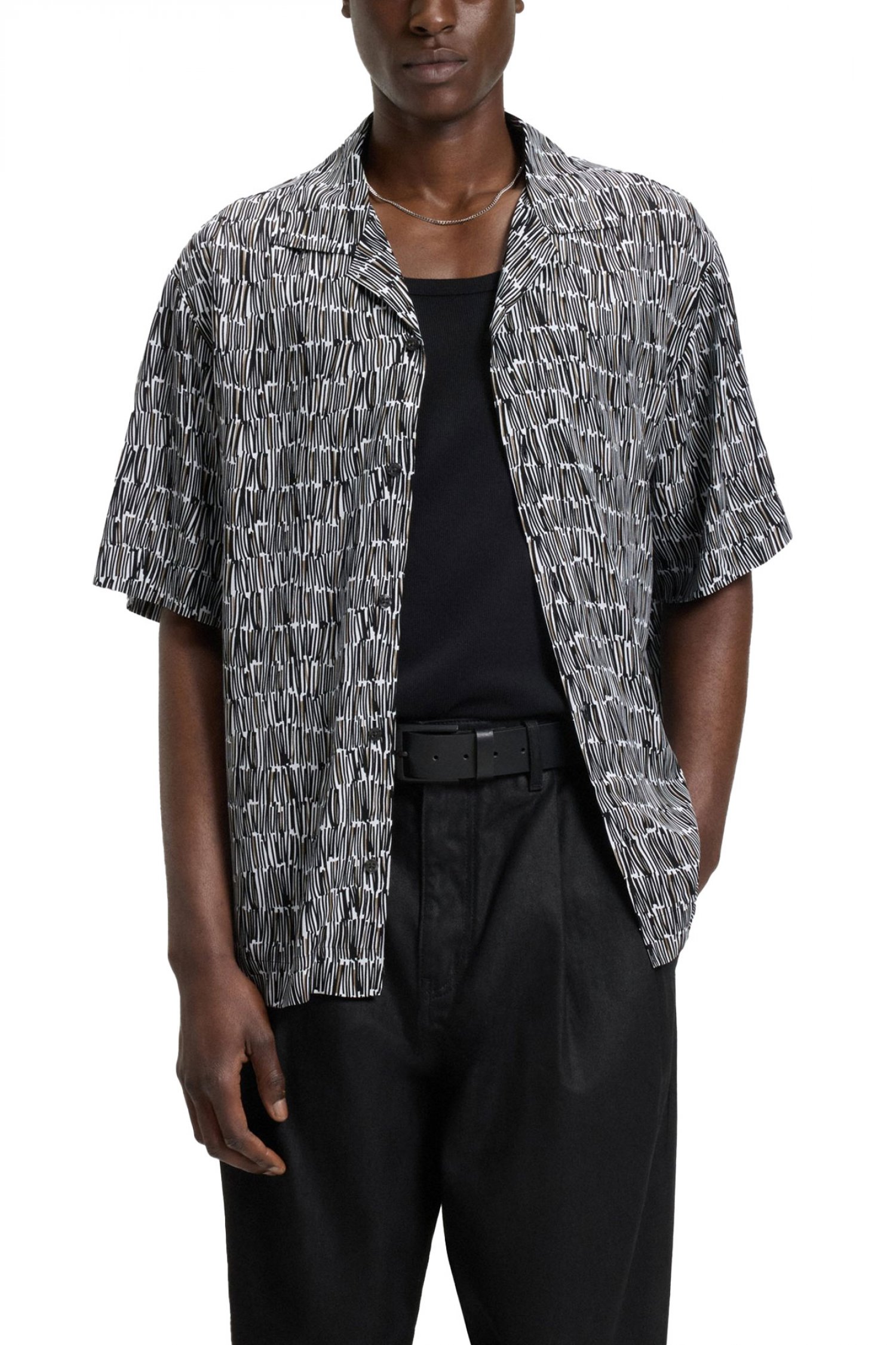 HUGO ΠΟΥΚΑΜΙΣΟ ΚΟΝΤΟΜΑΝΙΚΟ ESPINO ΕΜΠΡΙΜΕ ΜΑΥΡΟ-ΛΕΥΚΟ