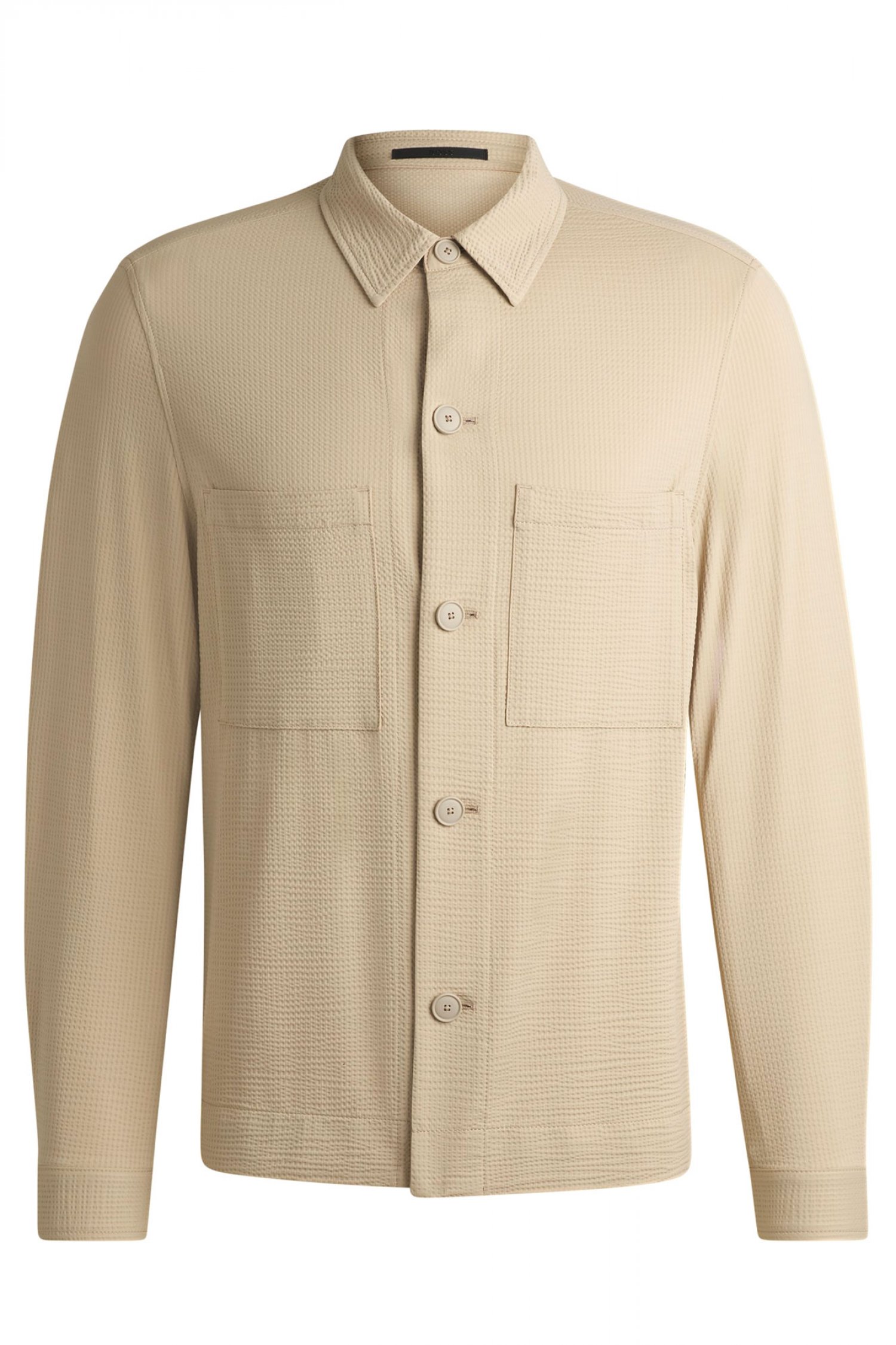 BOSS ΠΟΥΚΑΜΙΣΟ OVERSHIRT ΜΙΚΡΟΣΧΕΔΙΟ P-CARPER-J-2P-WG-252 ΜΠΕΖ
