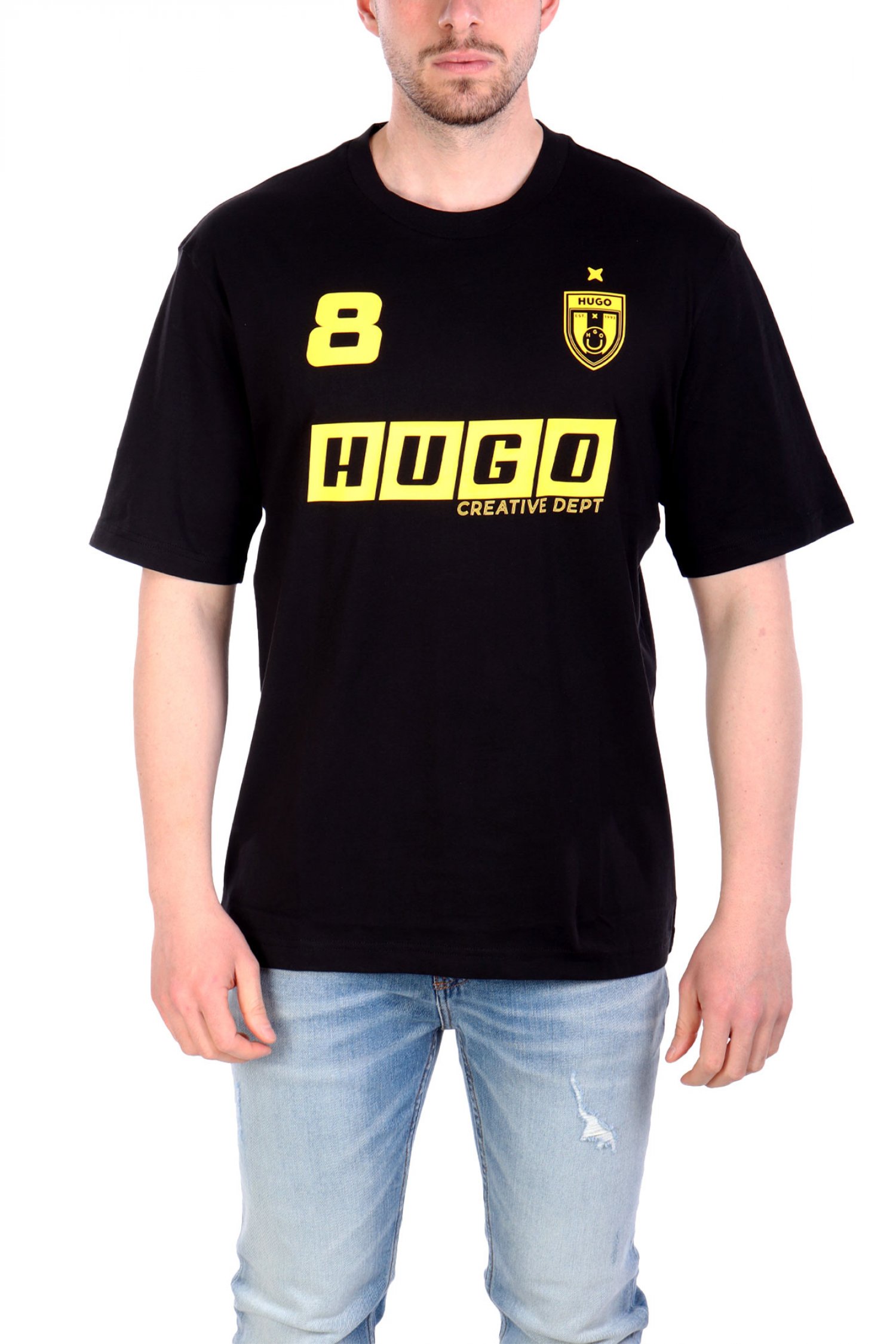 HUGO BLUE T-SHIRT NEBULOP ΜΑΥΡΟ