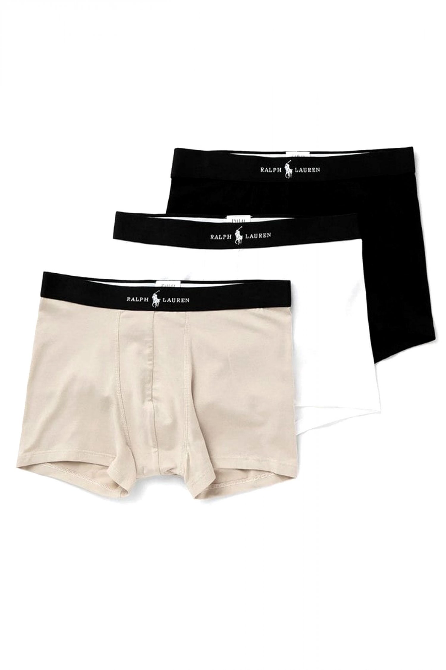 RALPH LAUREN RALPH LAUREN UNDERWEAR ΕΣΩΡΟΥΧΟ ΣΕΤ 3PACK STRETCH COTTON TRUNK ΜΠΕΖ-ΛΕΥΚΟ-ΜΑΥΡΟ