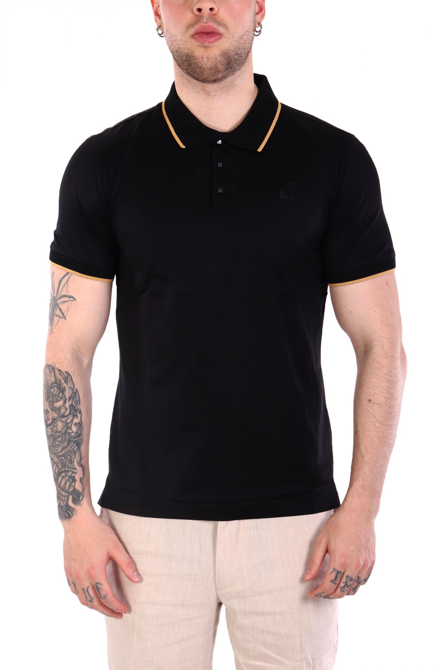 KARL LAGERFELD POLO PRESS BUTTON ΜΑΥΡΟ