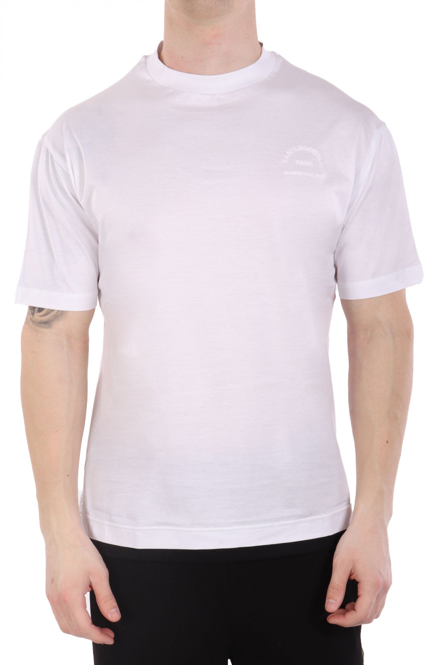 KARL LAGERFELD KARL LAGERFELD T-SHIRT CREW NECK LOGO ΛΕΥΚΟ