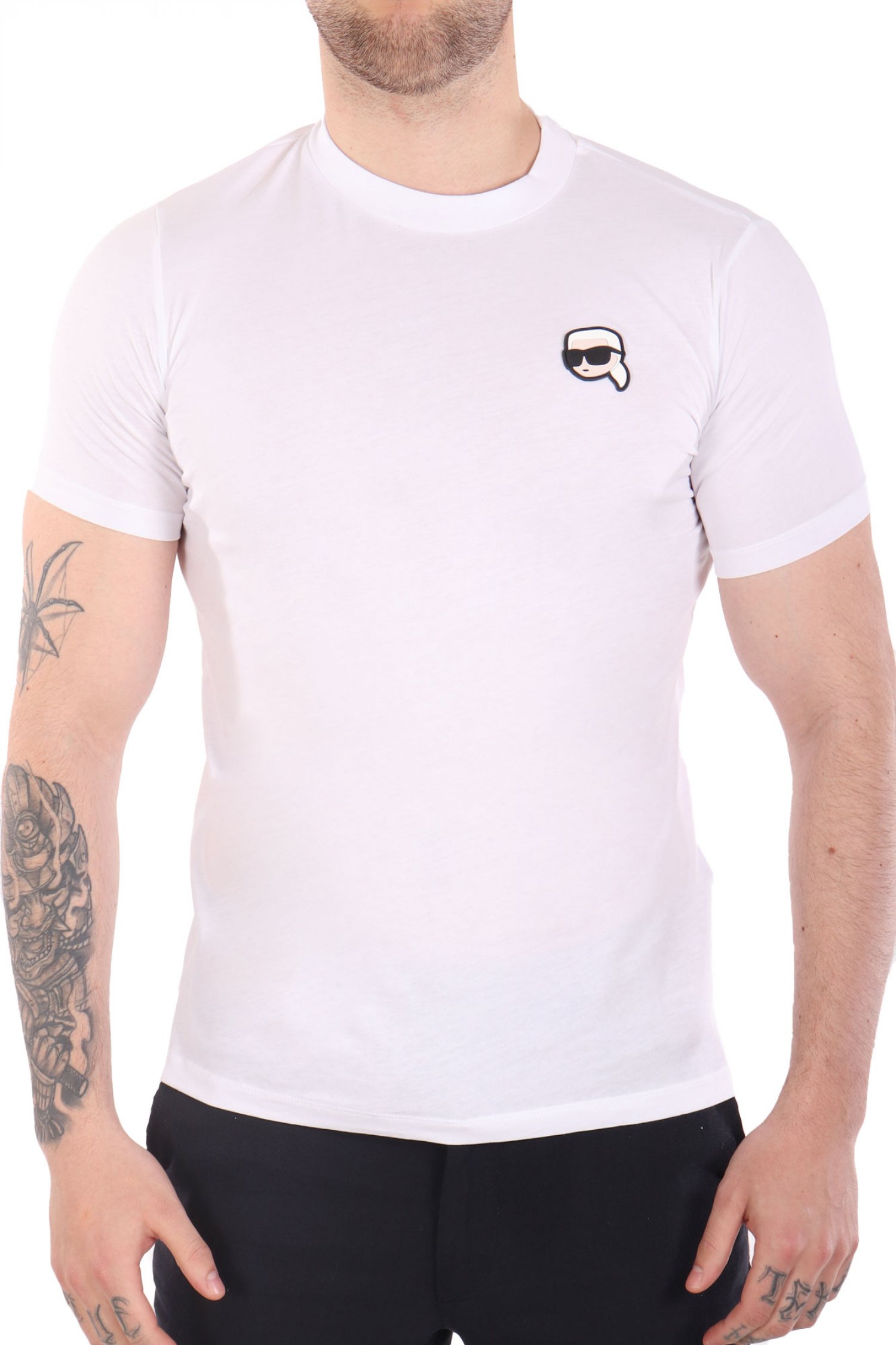 KARL LAGERFELD T-SHIRT LOGO ΛΕΥΚΟ