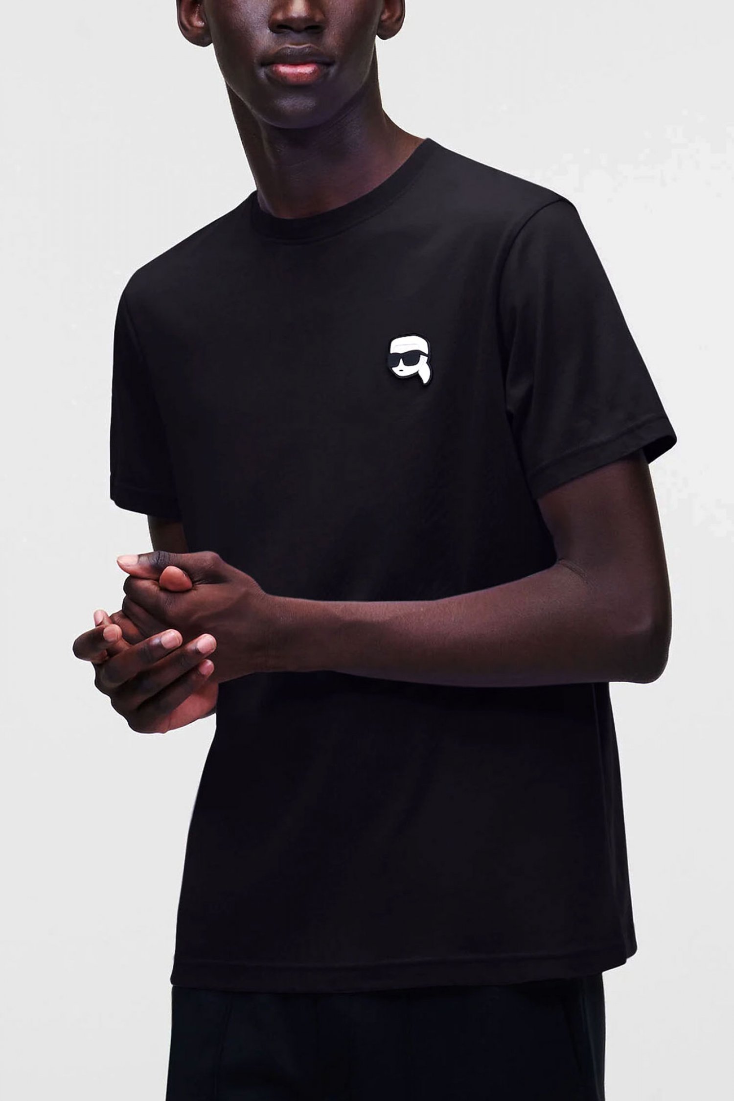 KARL LAGERFELD T-SHIRT LOGO ΜΑΥΡΟ