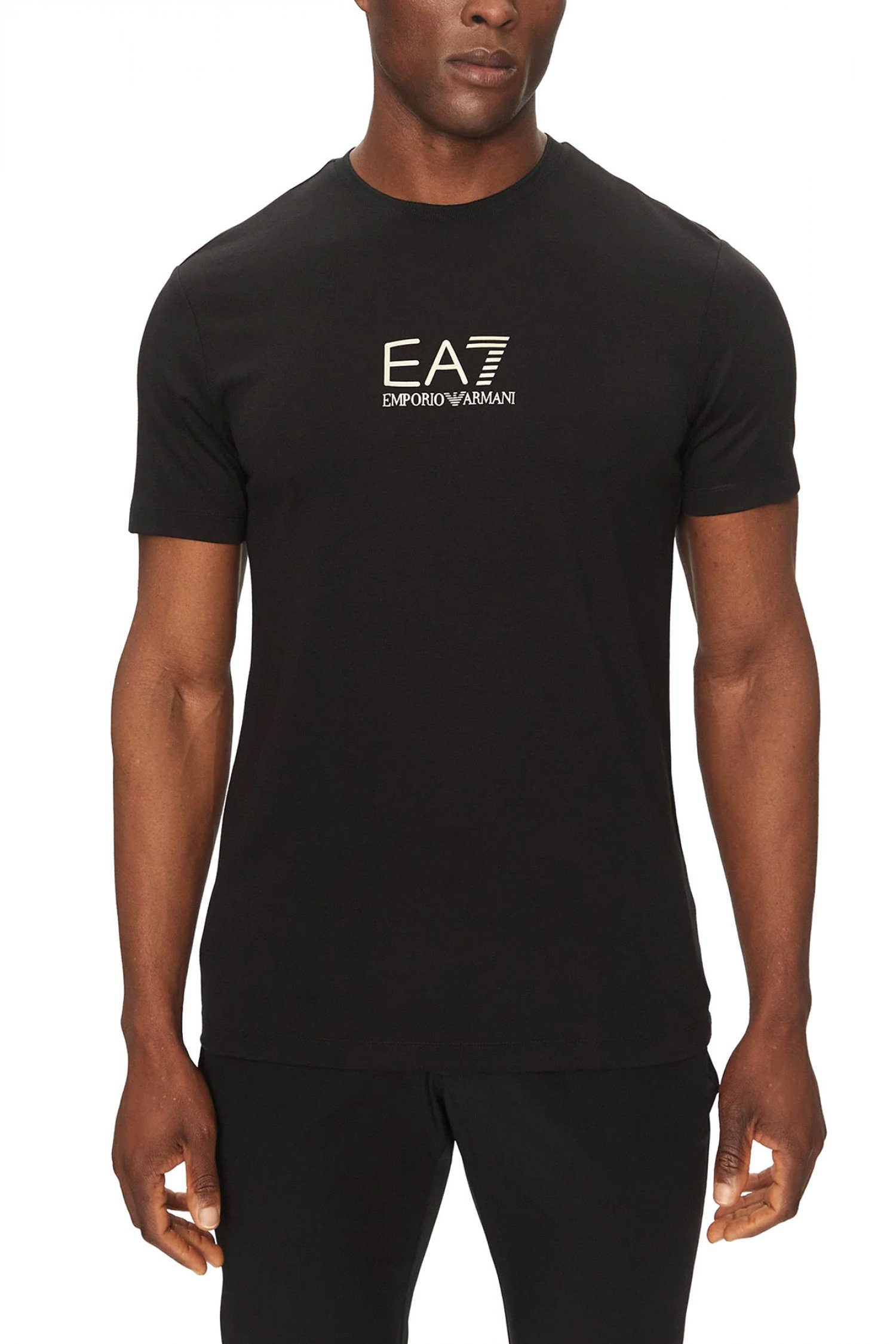 ARMANI 7 ARMANI 7 T-SHIRT SILVER LOGO ΜΑΥΡΟ