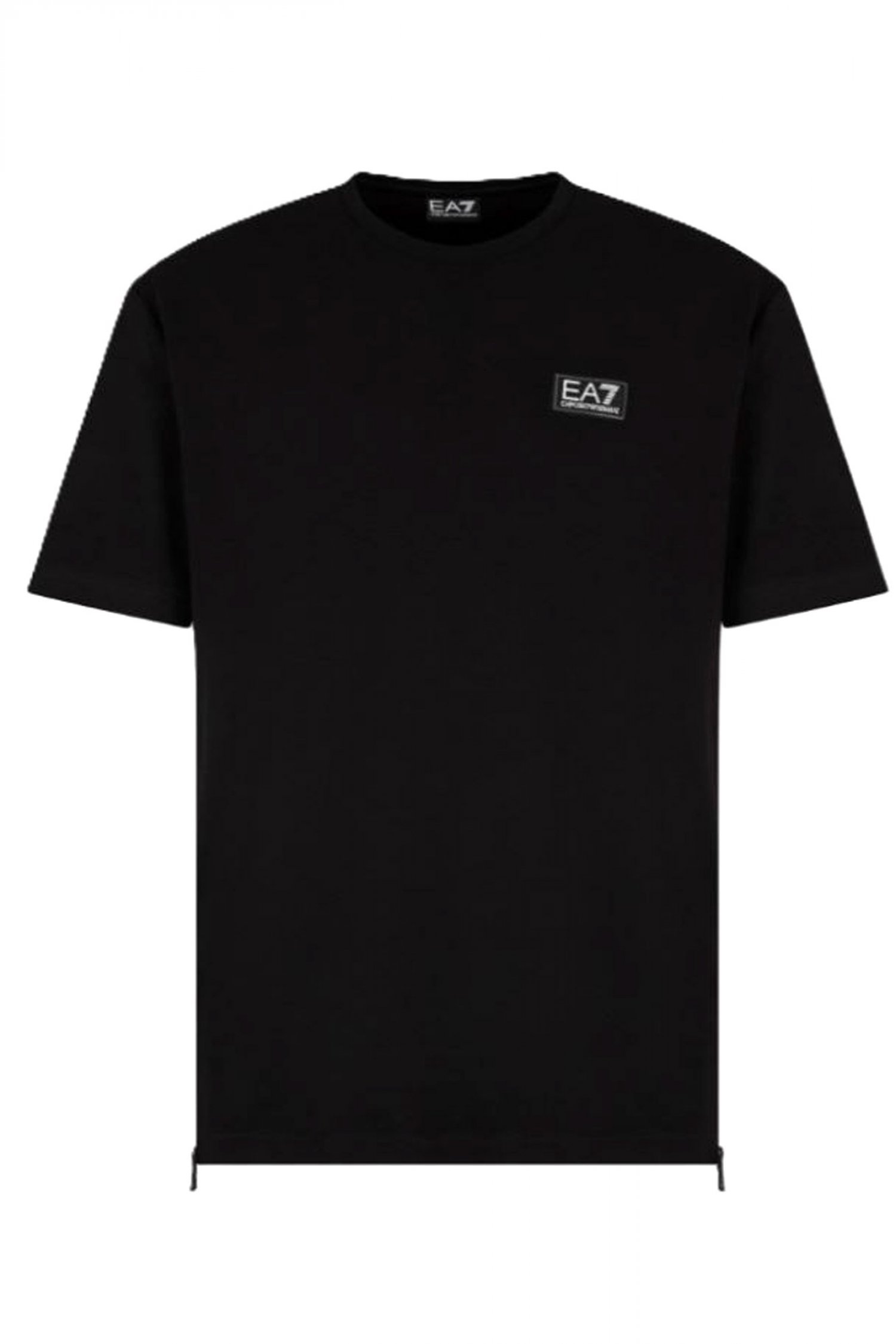 ARMANI 7 T-SHIRT LOGO SIDE ZIP ΜΑΥΡΟ