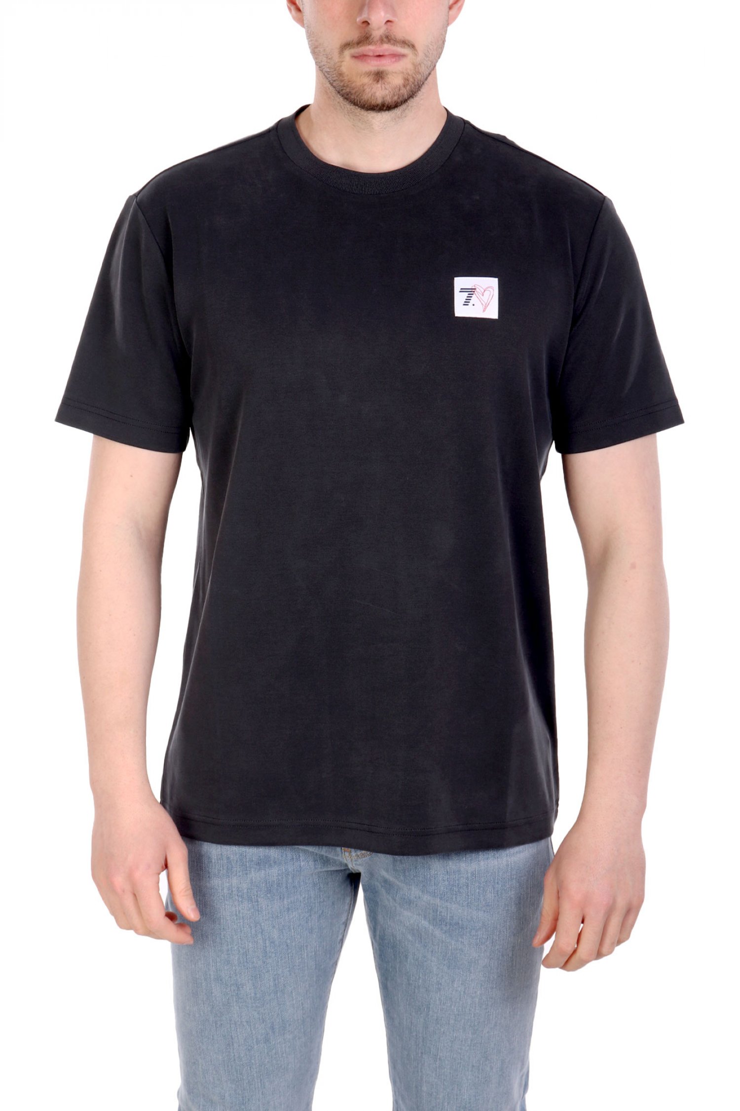 ARMANI 7 T-SHIRT LOGO HEART ΜΑΥΡΟ