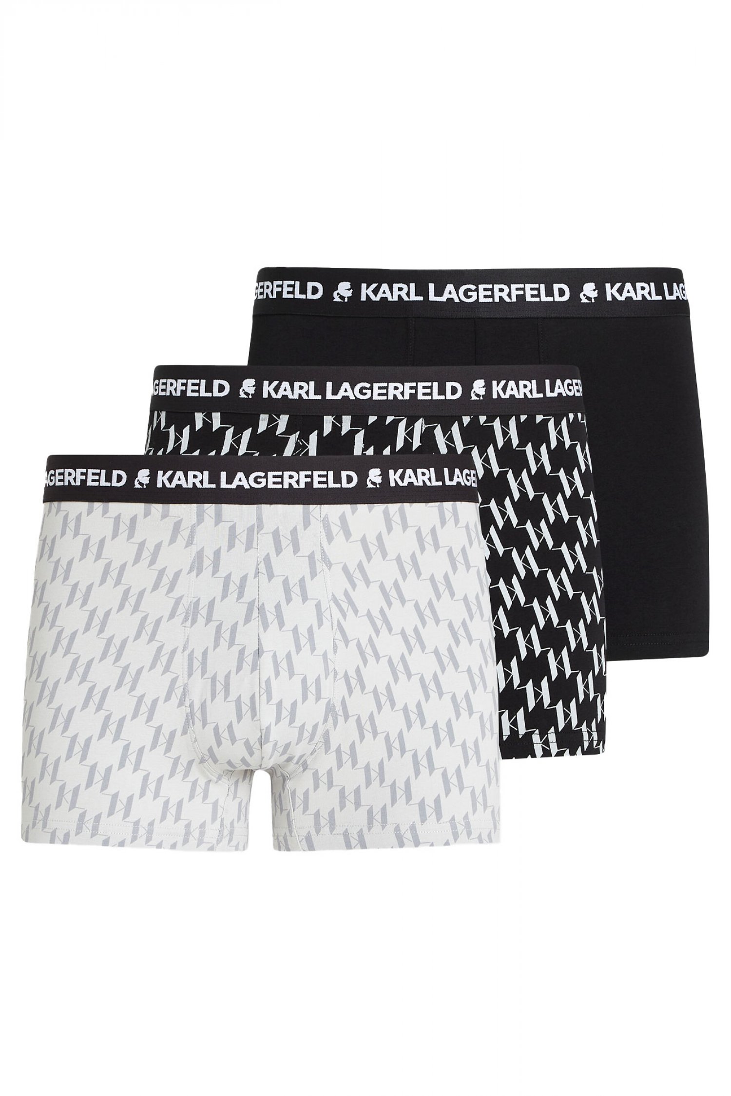 KARL LAGERFELD ΕΣΩΡΟΥΧΑ 3PACK MOMOGRAM AOP TRUNK ΜΑΥΡΟ-ΓΚΡΙ