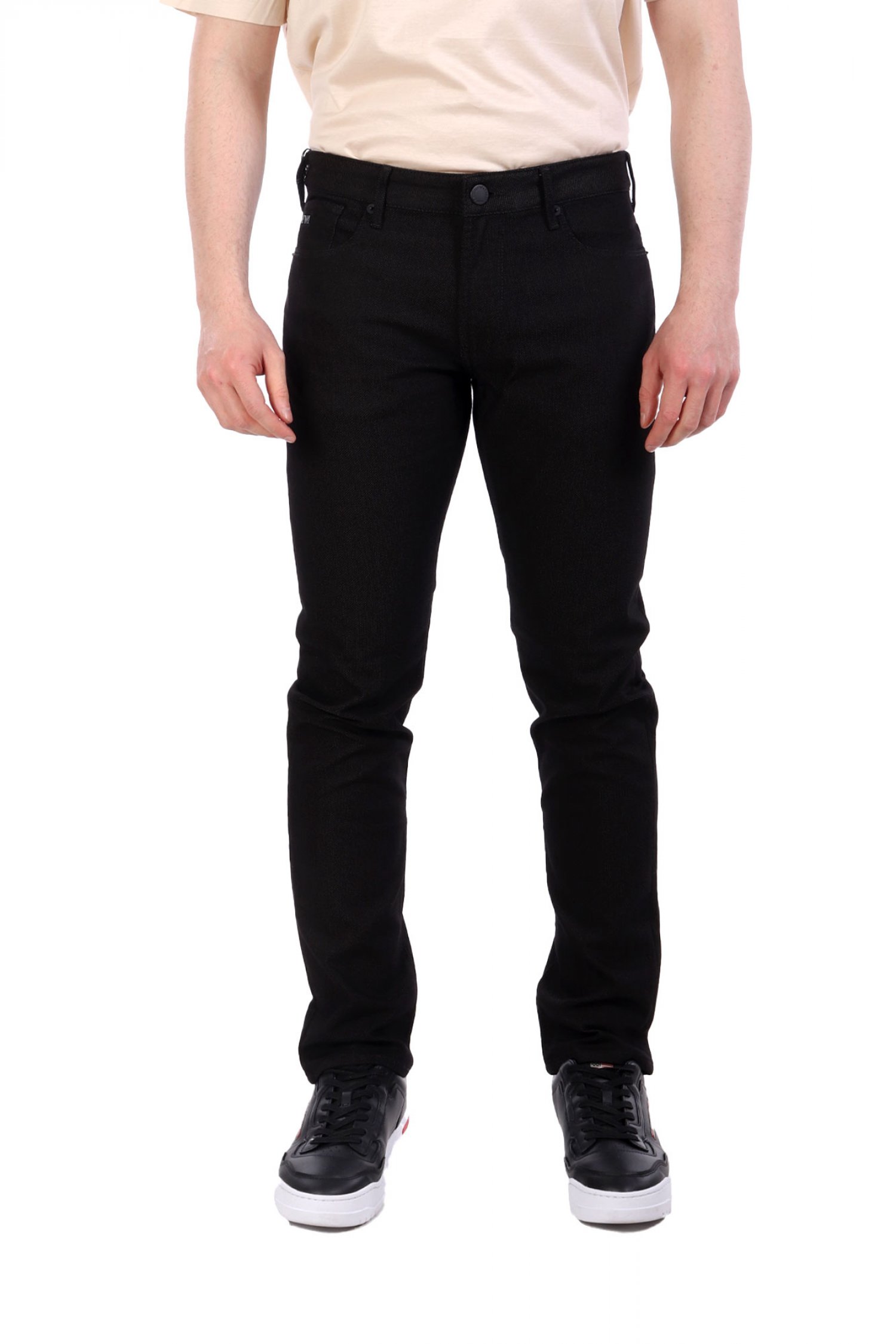 EMPORIO ARMANI ΠΑΝΤΕΛΟΝΙ 5ΤΣΕΠΟ ΜΙΚΡΟΣΧΕΔΙΟ J06 SLIM FIT ΜΑΥΡΟ