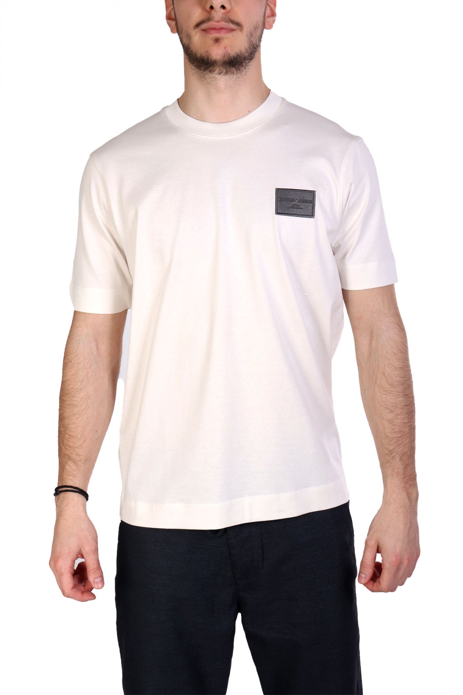 EMPORIO ARMANI T-SHIRT LOGO MILANO ΥΠΟΛΕΥΚΟ