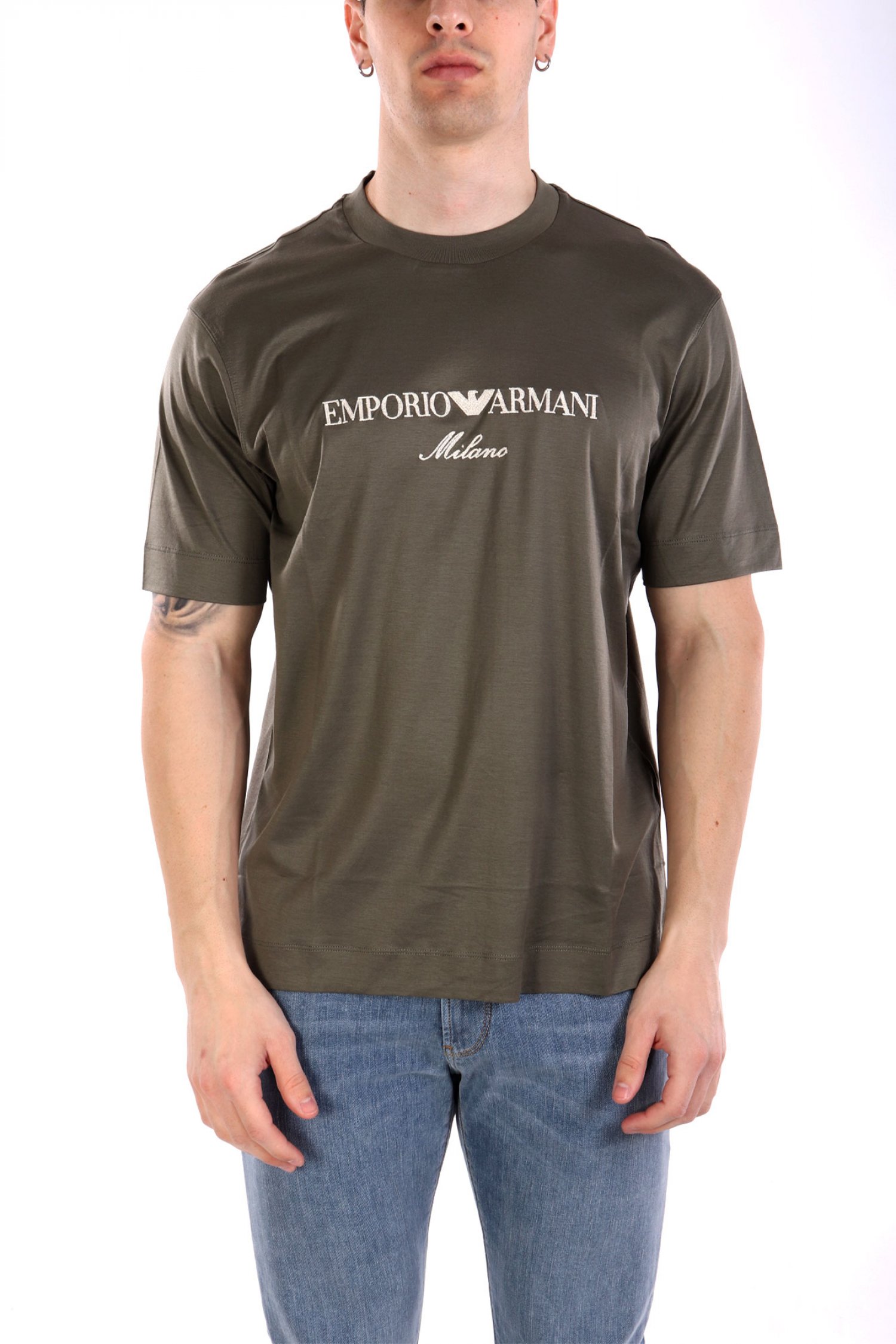 EMPORIO ARMANI T-SHIRT LOGO XAKI