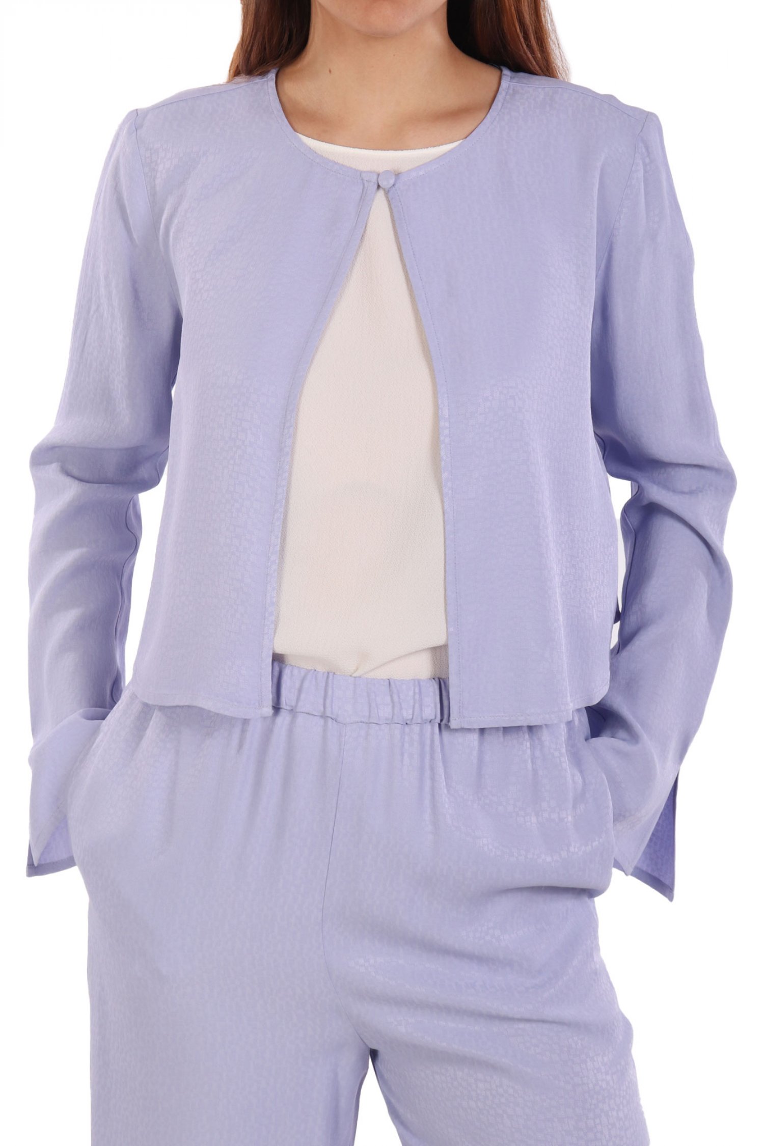 EMPORIO ARMANI ΠΟΥΚΑΜΙΣΑ CROP ΑΝΟΙΓΜΑ ΜΠΡΟΣΤΑ ΛΙΛΑ