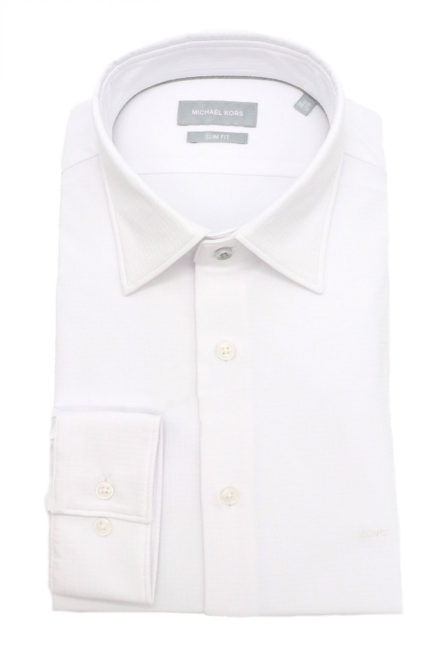 MICHAEL KORS ΠΟΥΚΑΜΙΣΟ ΜΙΚΡΟΣΧΕΔΙΟ SLIM FIT PERFORMANCE DOBBY ΛΕΥΚΟ