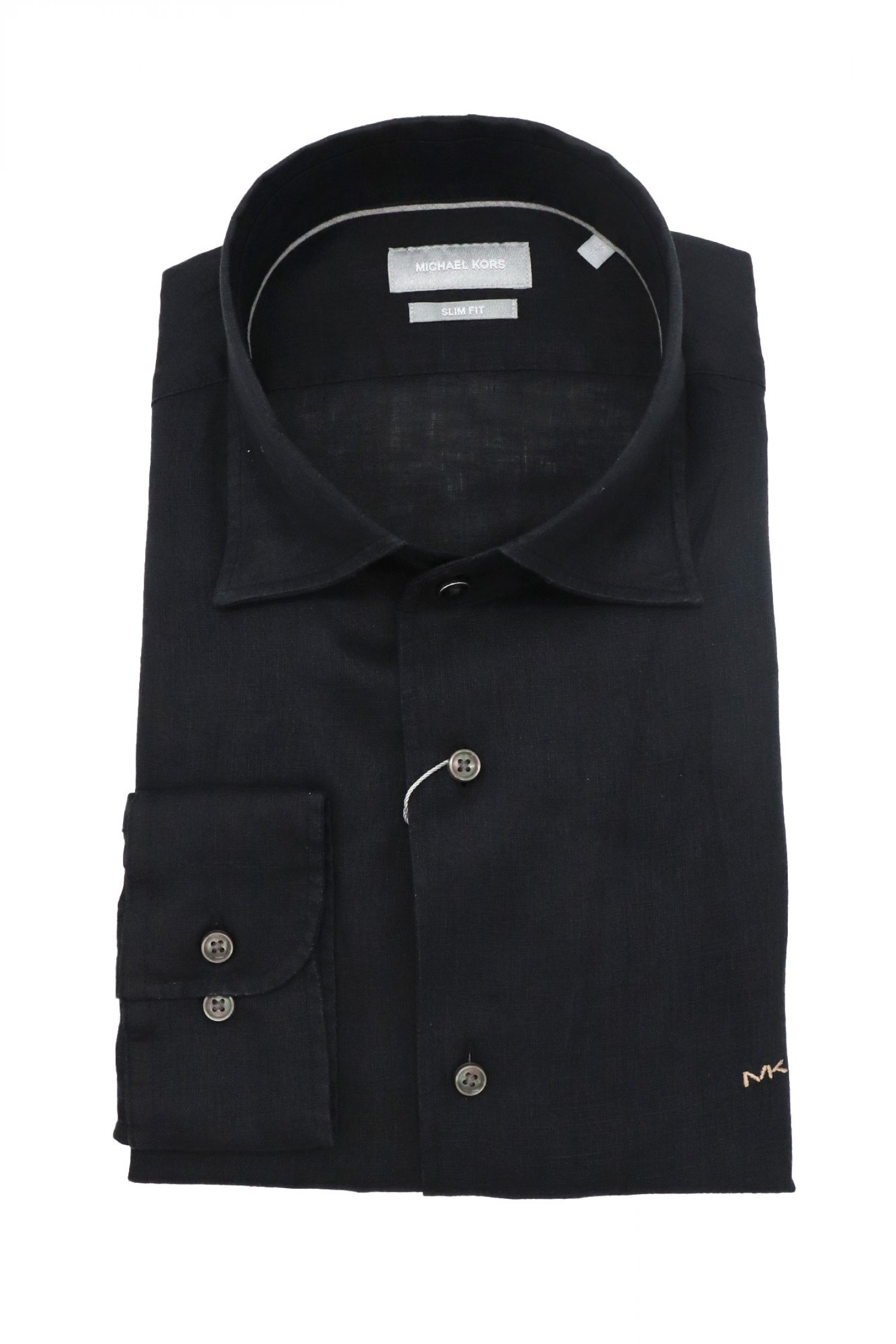 MICHAEL KORS ΠΟΥΚΑΜΙΣΟ SLIM FIT ΛΙΝΟ ΜΑΥΡΟ