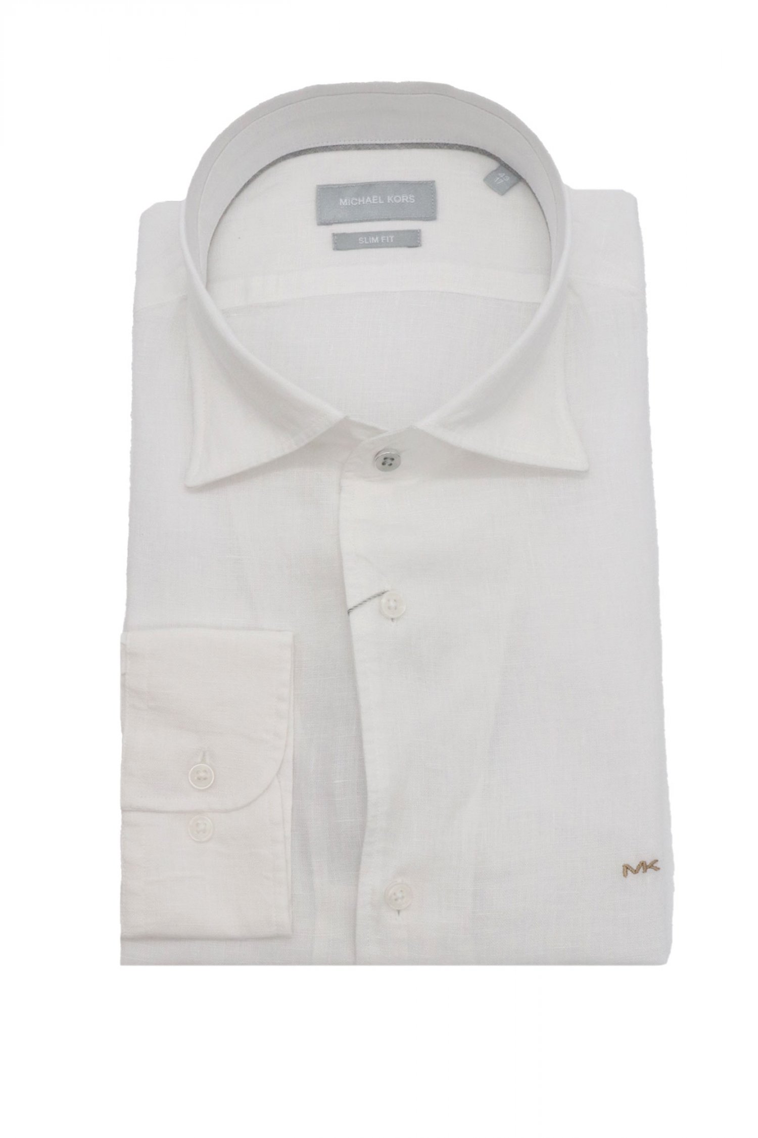 MICHAEL KORS ΠΟΥΚΑΜΙΣΟ SLIM FIT ΛΙΝΟ ΛΕΥΚΟ