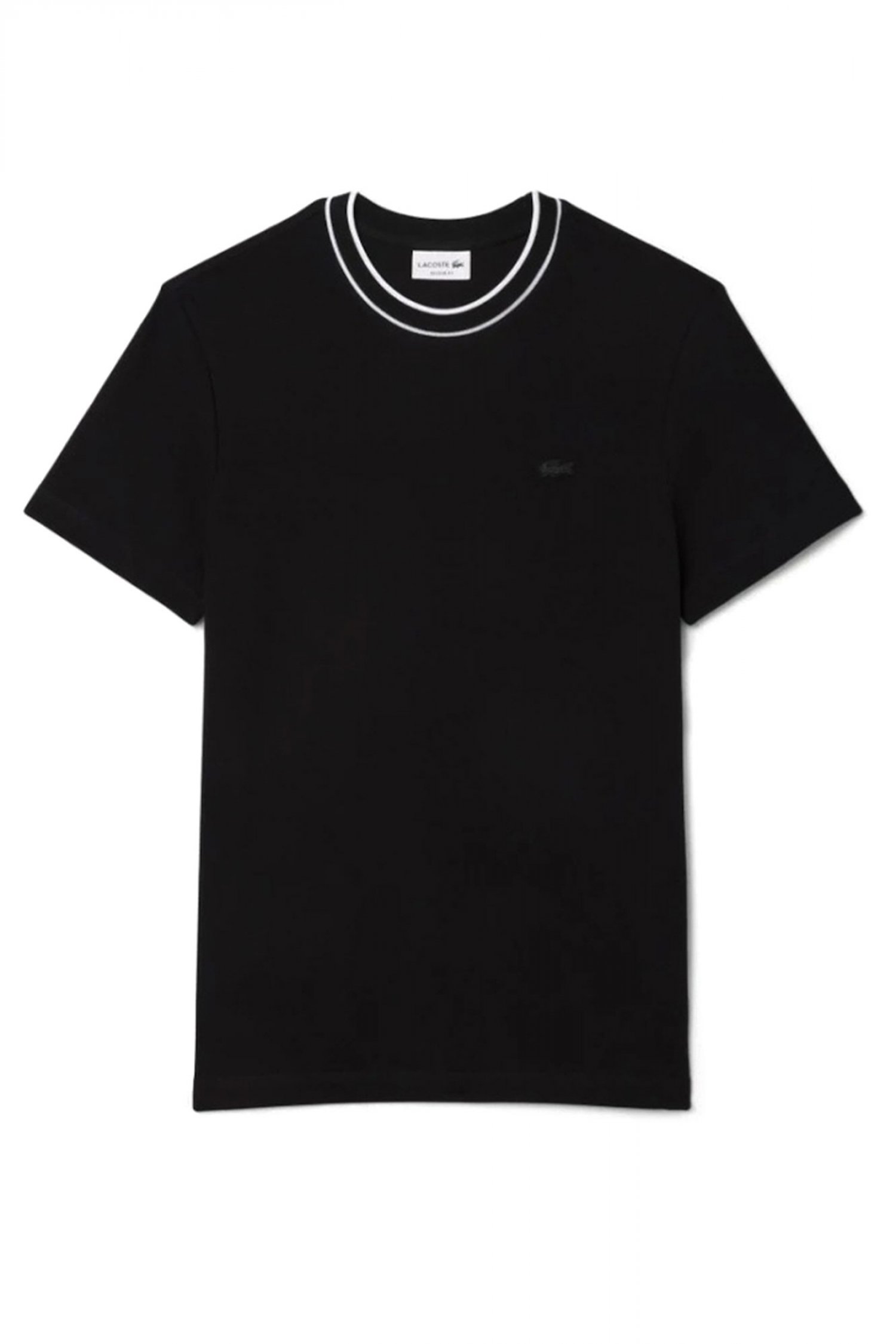 LACOSTE T-SHIRT REGULAR FIT LOGO ΜΑΥΡΟ