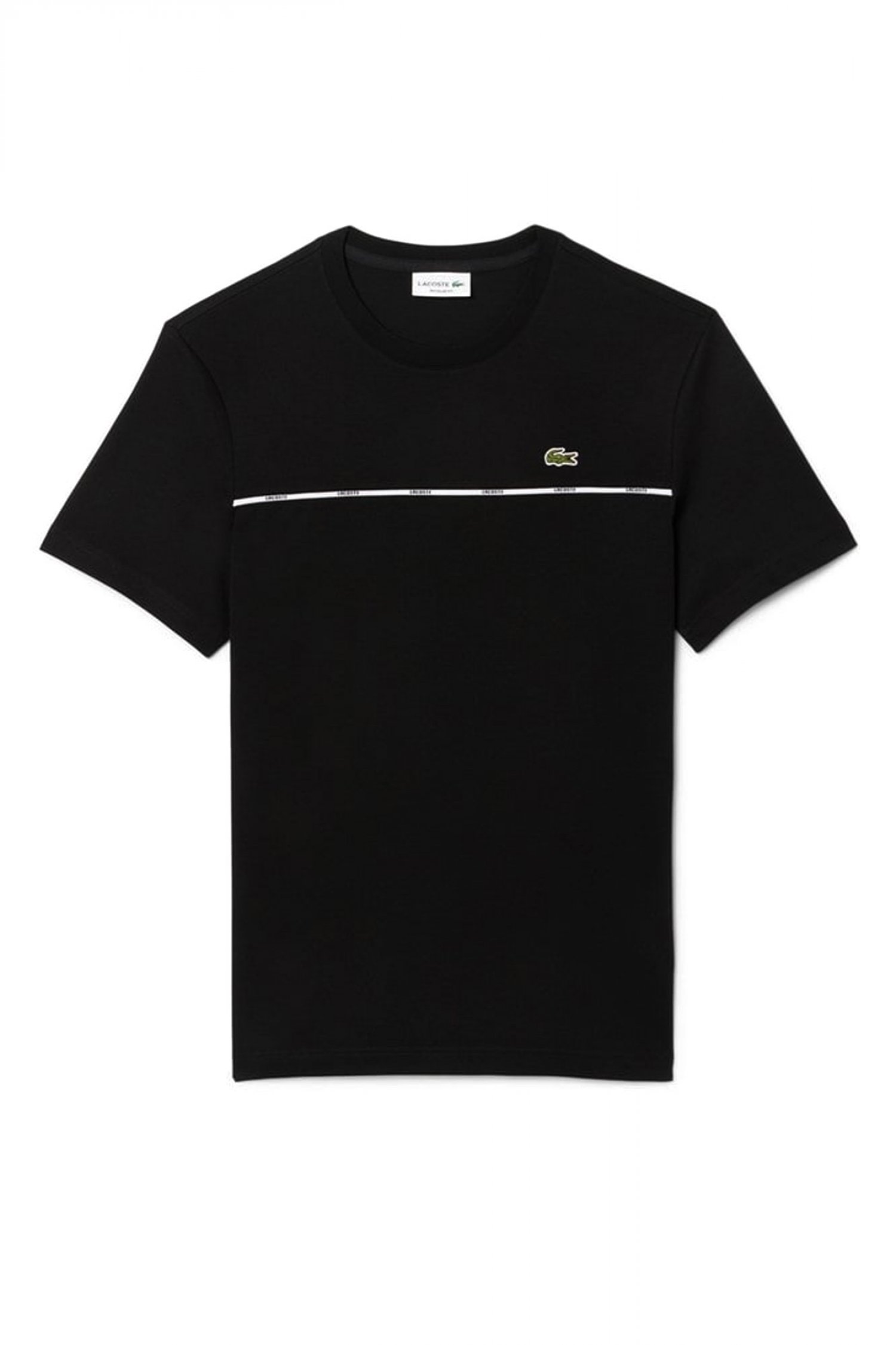 LACOSTE T-SHIRT REGULAR FIT ΜΑΥΡΟ-ΛΕΥΚΟ