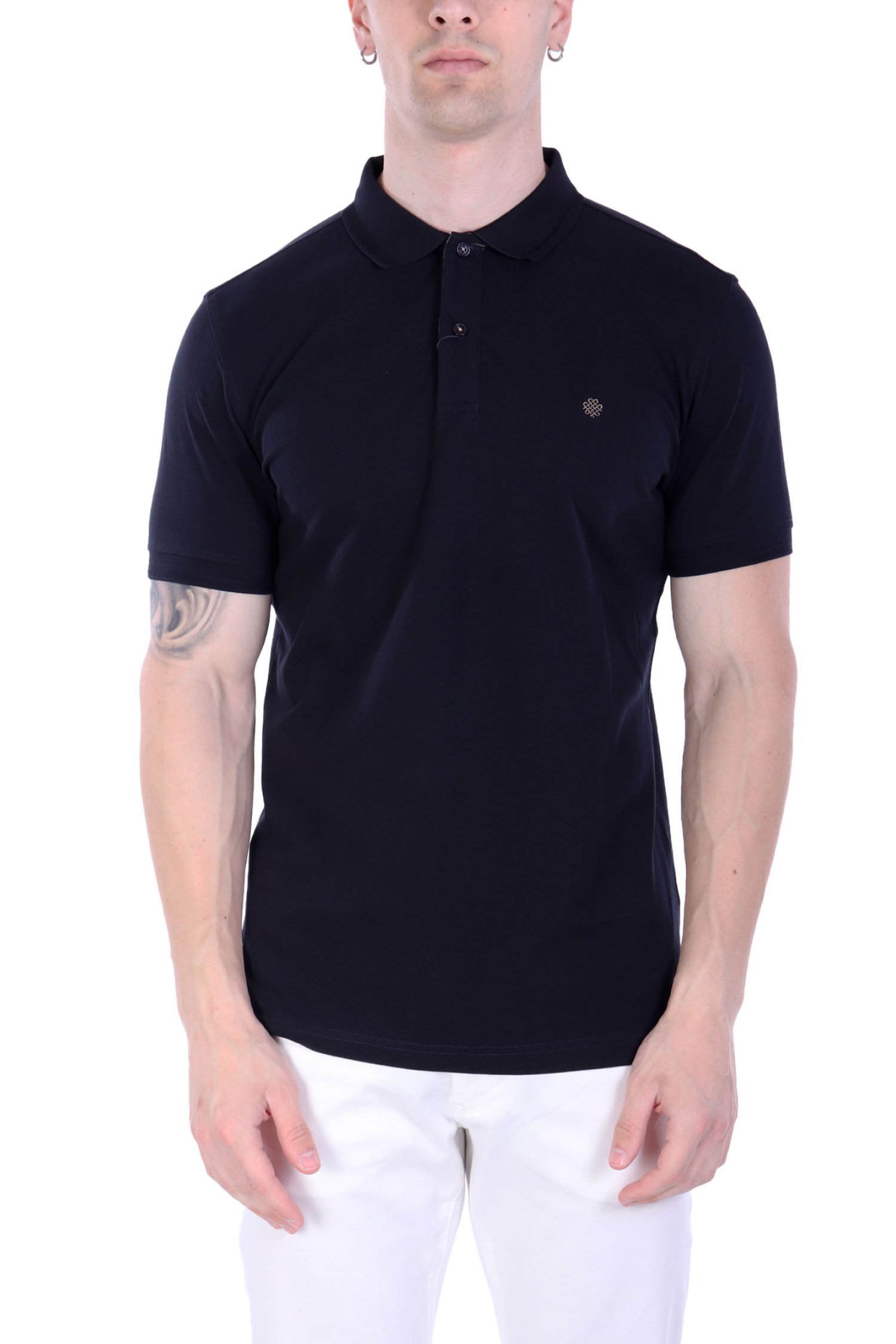 DORS POLO PIQUE LOGO PIMA COTTON ΜΑΥΡΟ