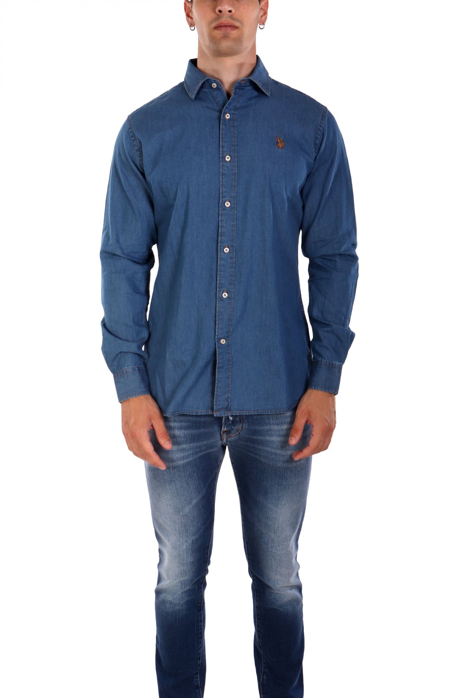 U.S. POLO ASSN ΠΟΥΚΑΜΙΣΟ JEANS ΜΠΛΕ