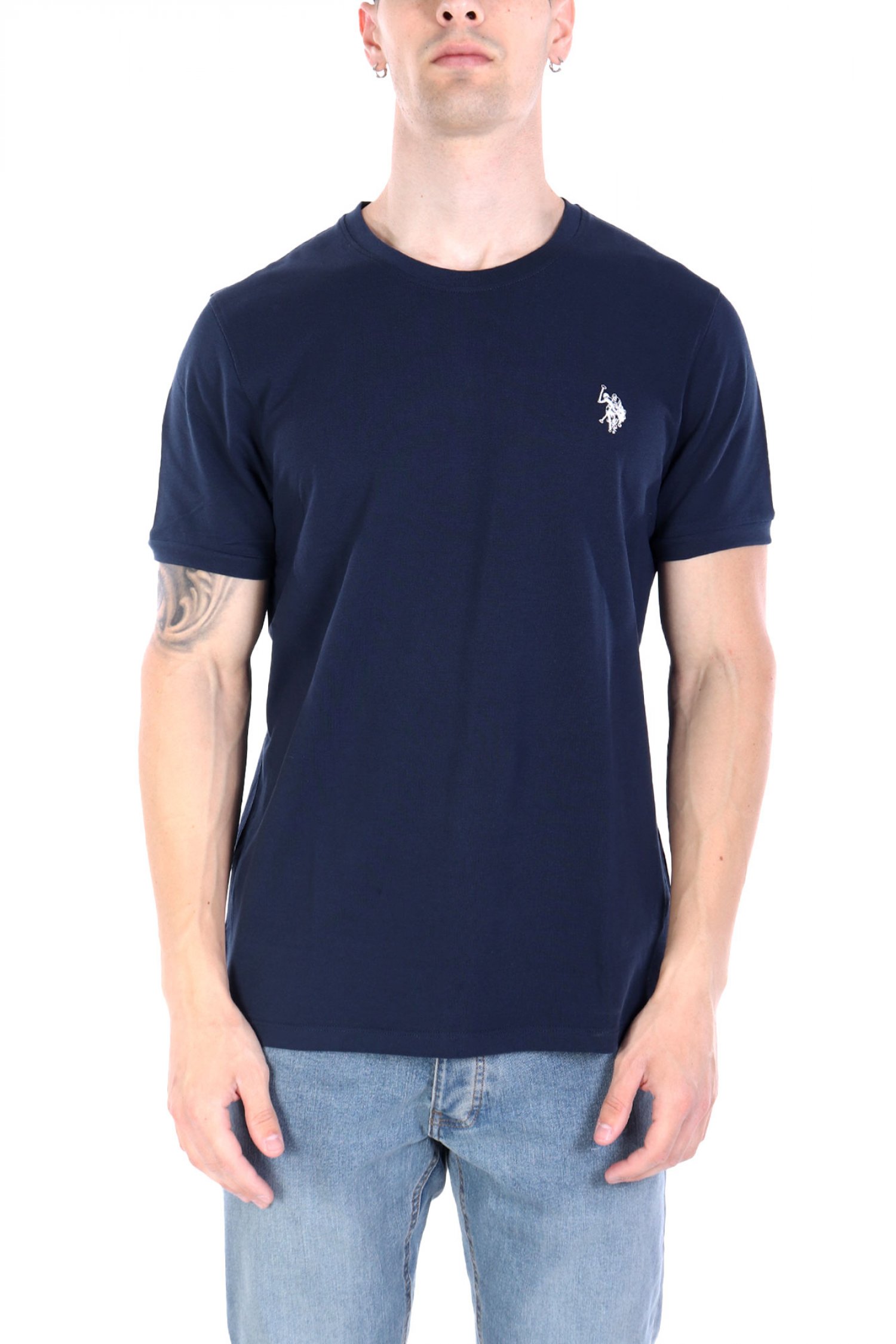 U.S. POLO ASSN. ΜΠΛΟΥΖΑ T-SHIRT ΜΠΛΕ ΠΙΚΕ