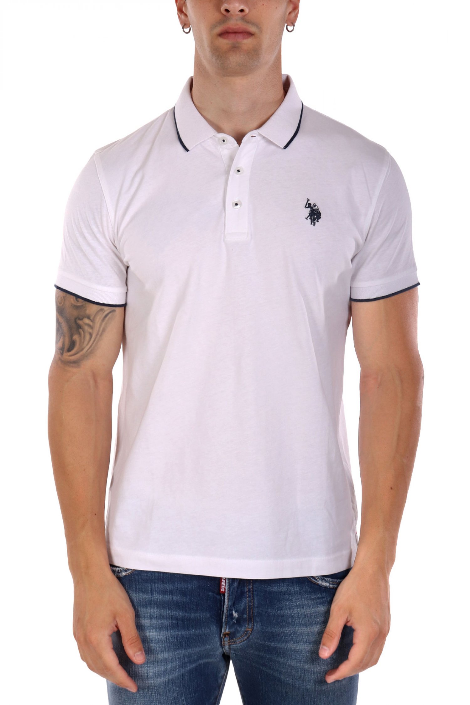 U.S. POLO ASSN. ΜΠΛΟΥΖΑ ΛΕΥΚΟ ΑΝΔΡΙΚΟ POLO