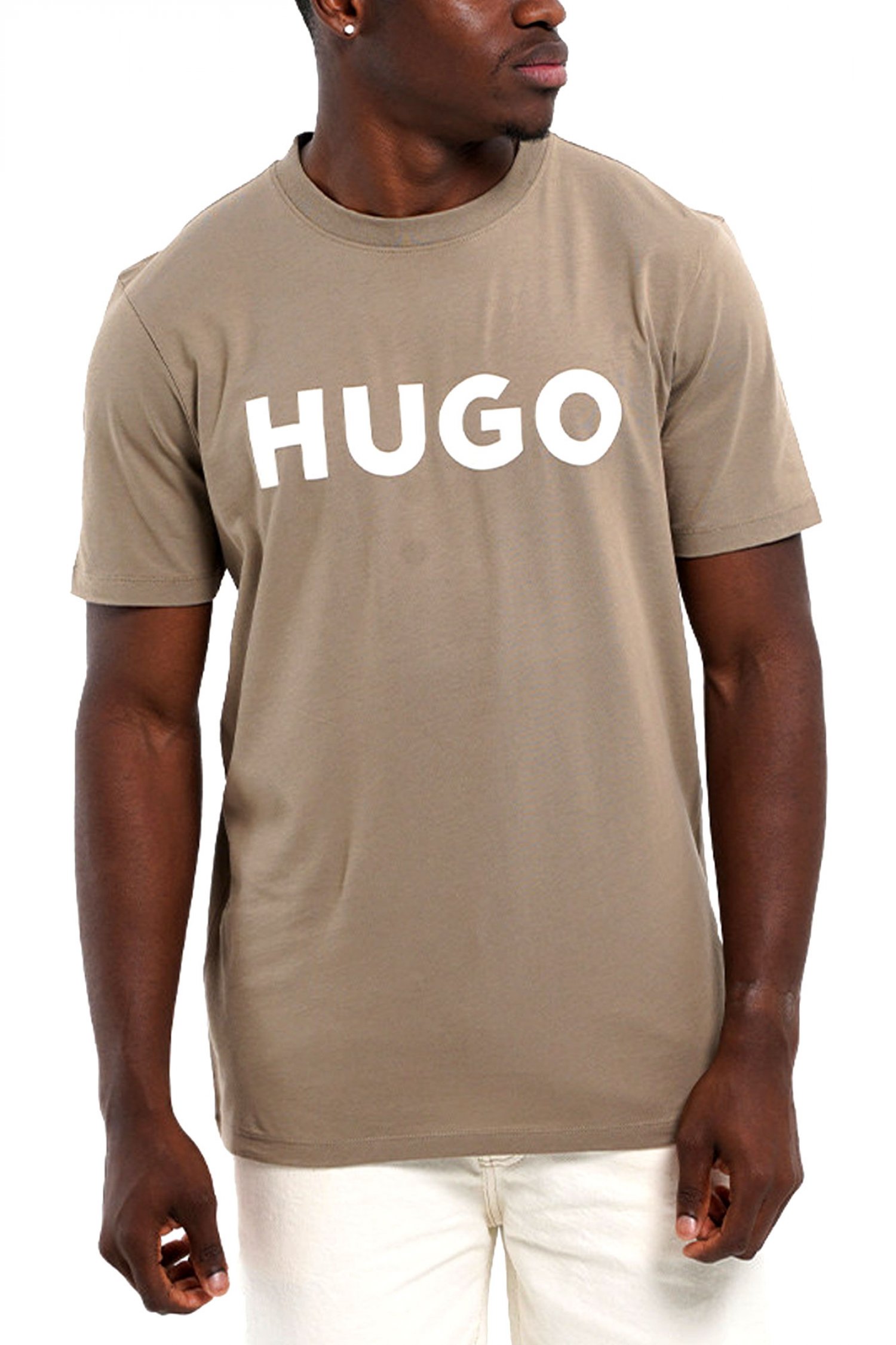 HUGO T-SHIRT DULIVIO LOGO ΧΑΚΙ