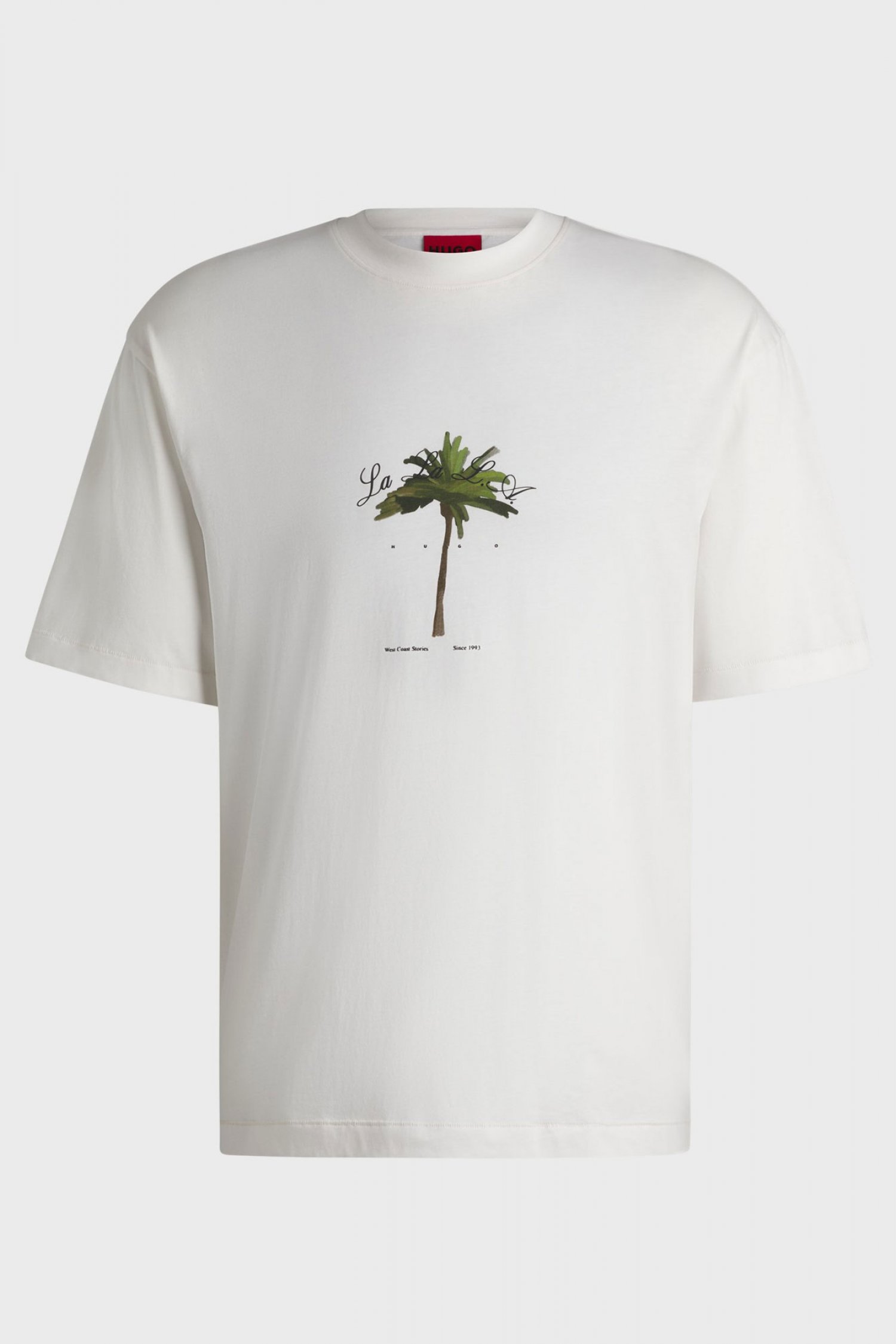 HUGO T-SHIRT DUWOM LOGO ΕΚΡΟΥ