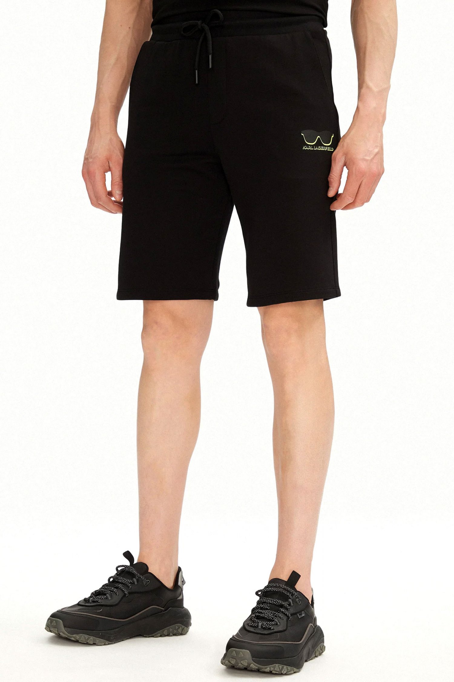 KARL LAGERFELD ΒΕΡΜΟΥΔΑ ΦΟΥΤΕΡ LOGO ΜΑΥΡΟ-ΚΙΤΡΙΝΟ