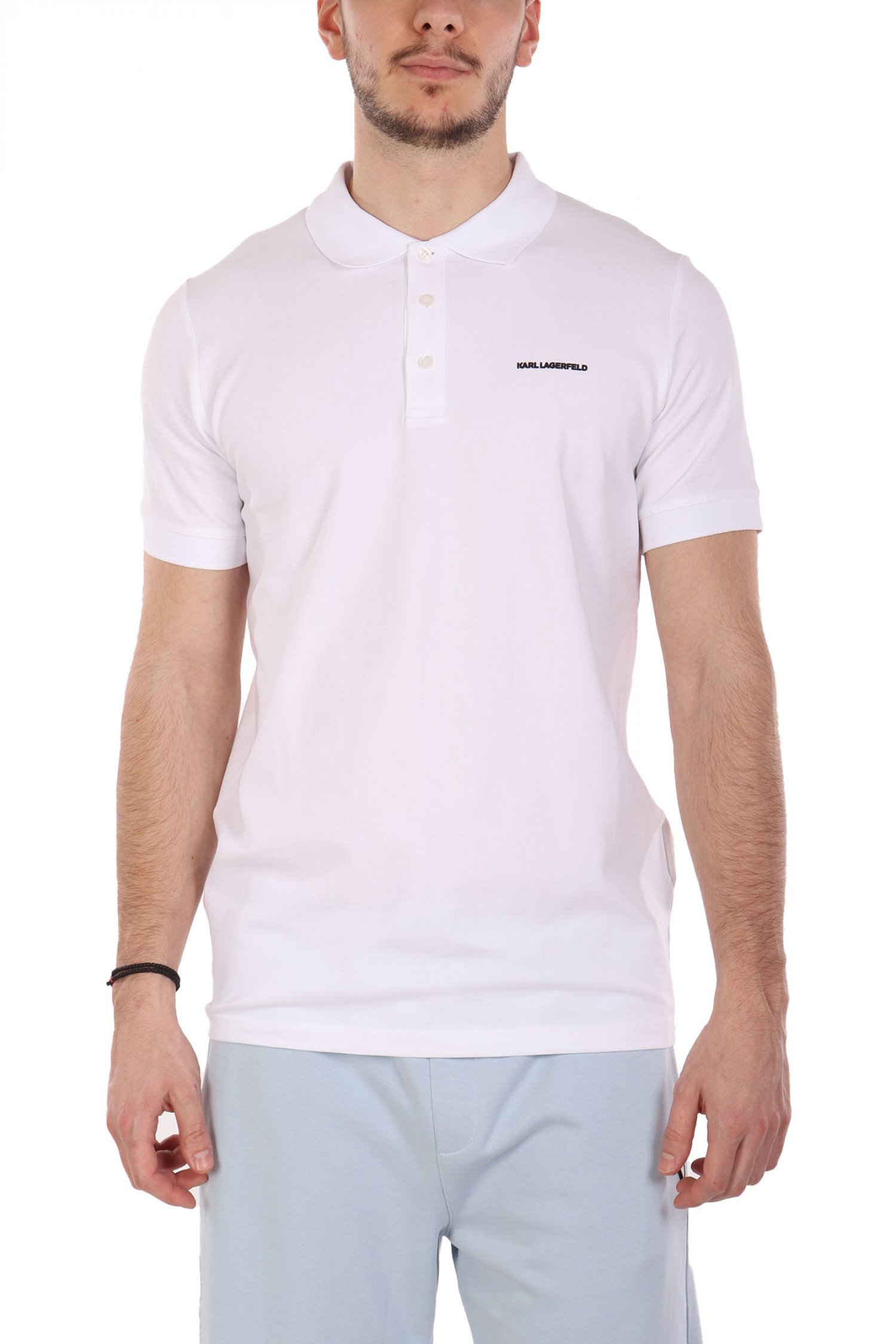 KARL LAGERFELD POLO LOGO ΛΕΥΚΟ