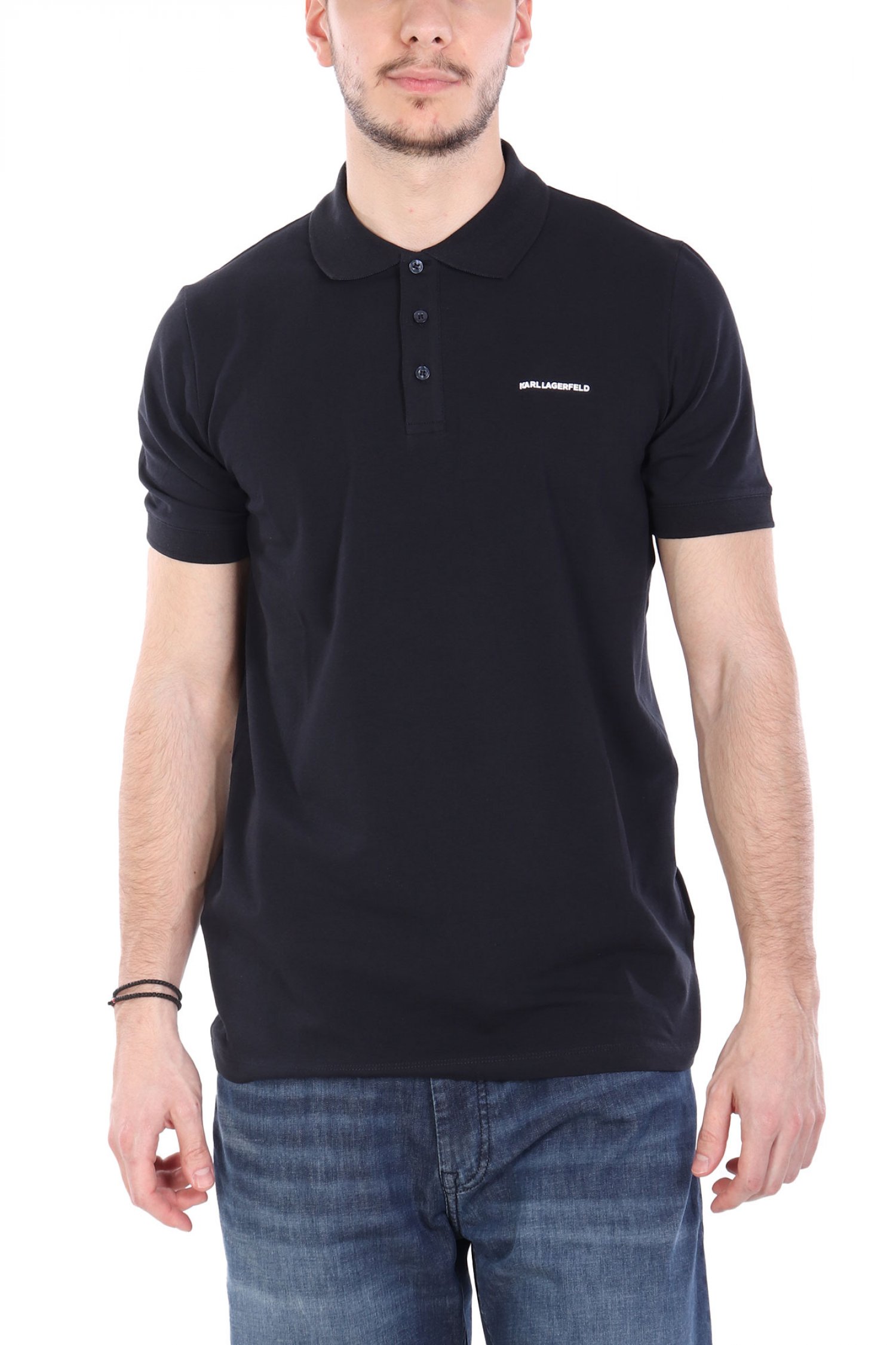 KARL LAGERFELD POLO LOGO ΜΠΛΕ